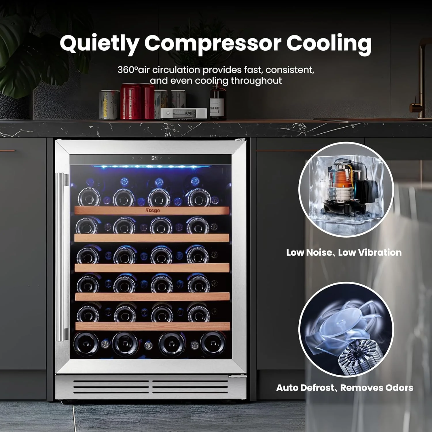 Wine Fridge Cooler 15 Inch Wine Fridge Hold 33 Bottles