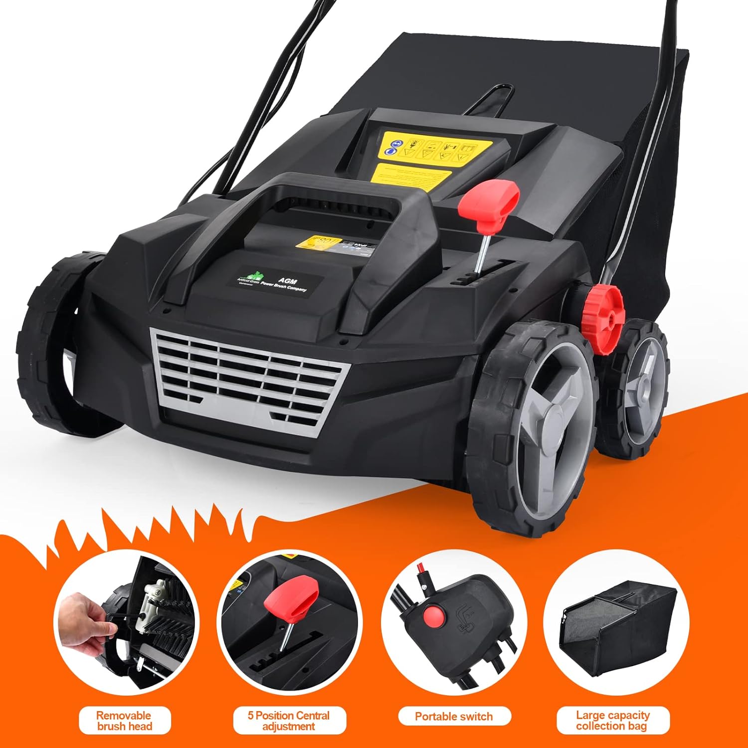 2025 Artificial Turf Broom Yard Power Brush with Collection Box