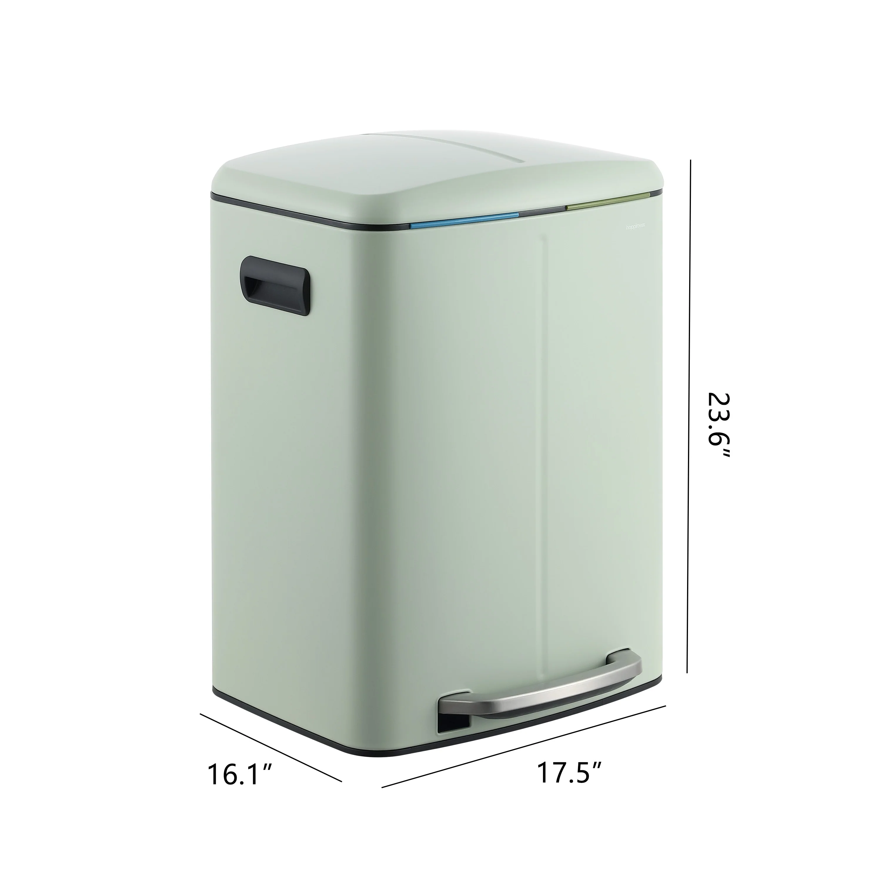 happimess 10.6-Gallon Double Bucket Trash Can with Soft Close Lid