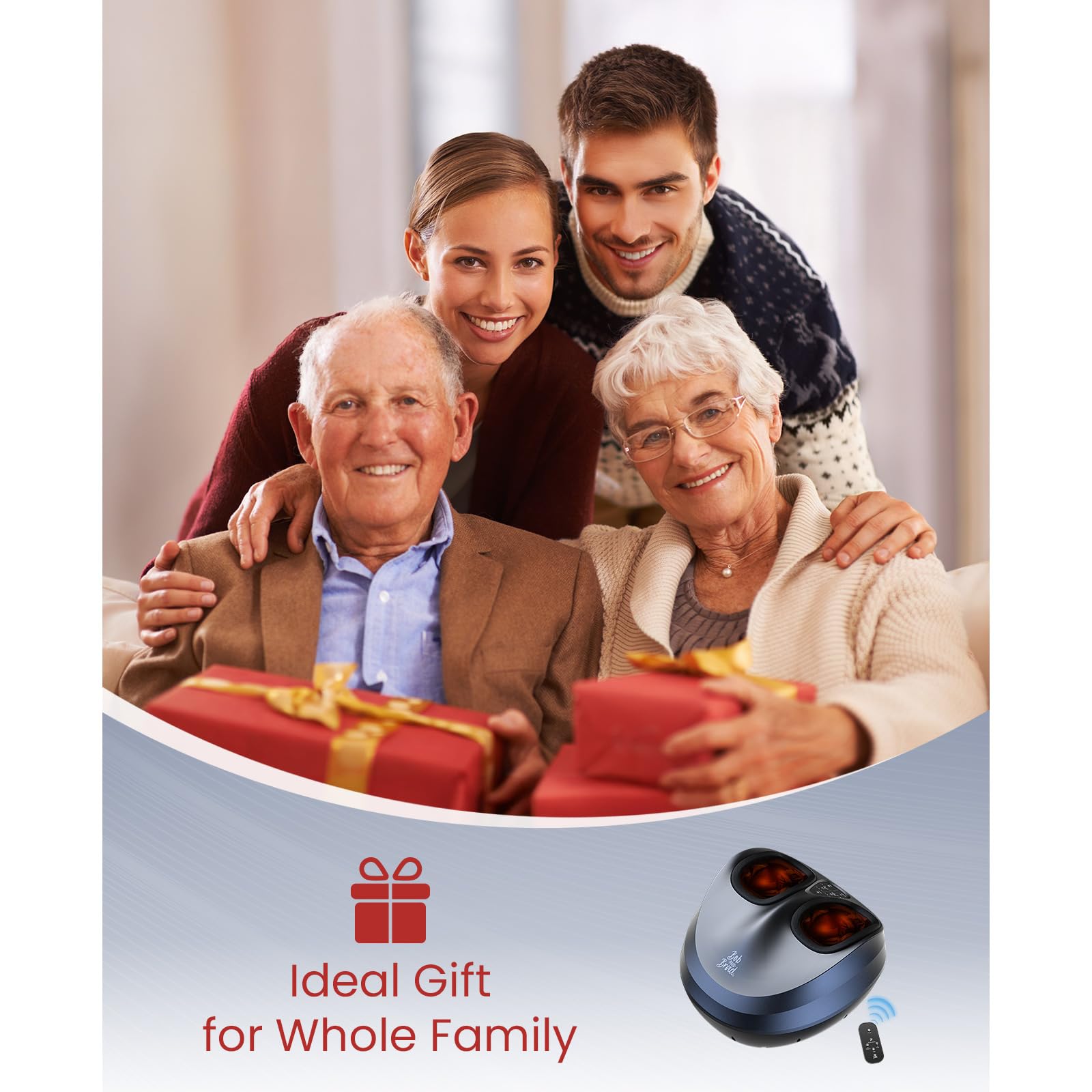 BOB AND BRAD Foot Massager Machine with Heat and Remote