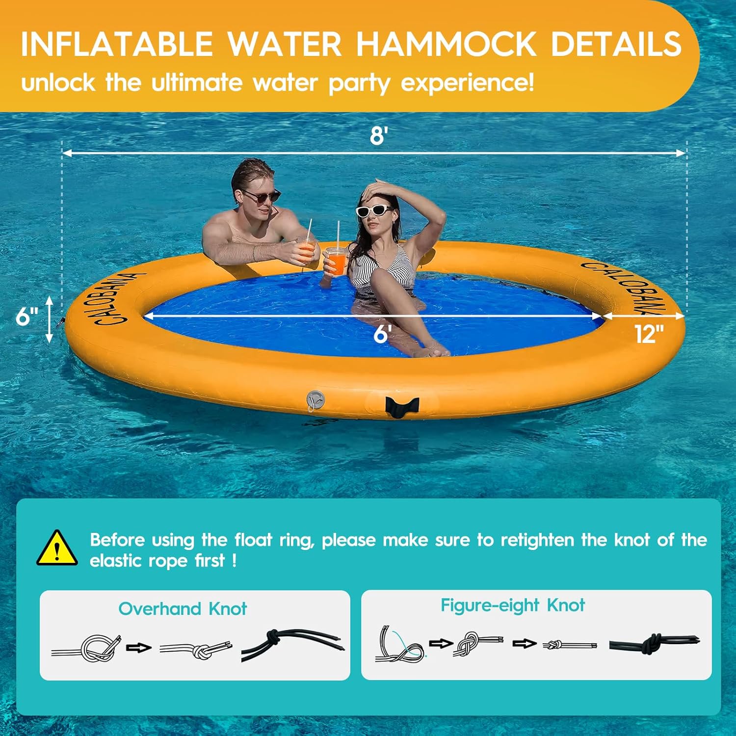 Round Floating Ring Hammock - Heavy Duty Inflatable Raft