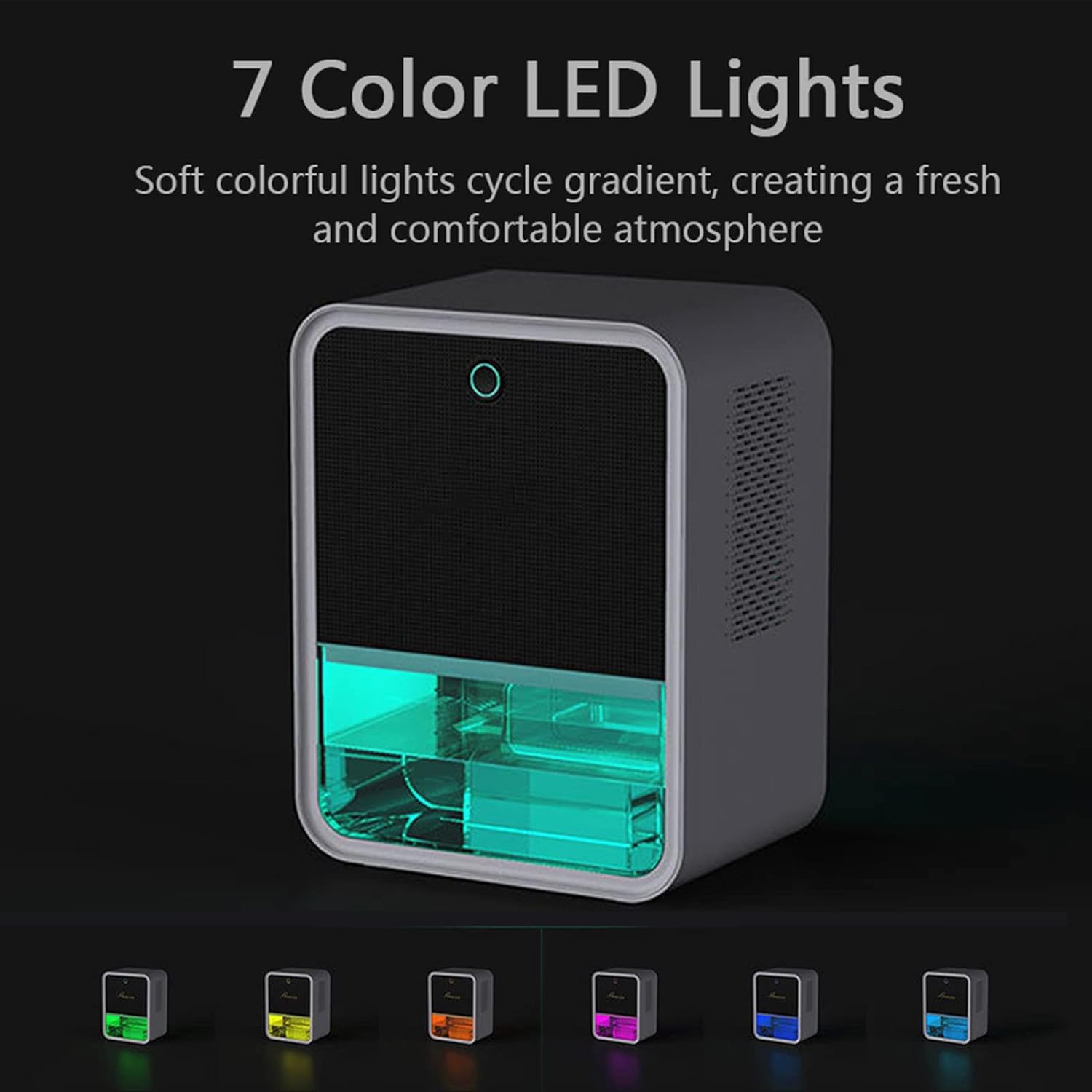 Bedroom Dehumidifier 2.2L Water Tank with Hygrometer RGB LED Light