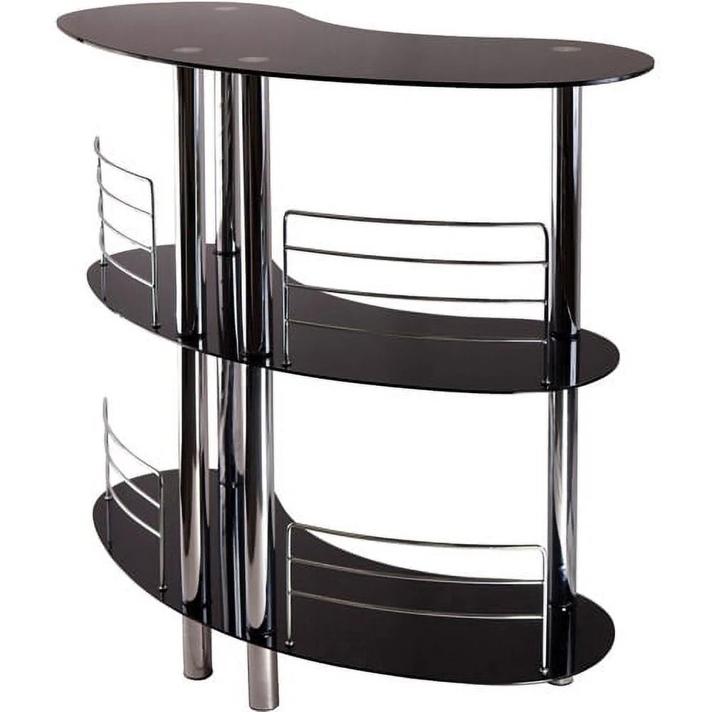 Winsome Wood Martini Entertainment Bar, Black & Chrome