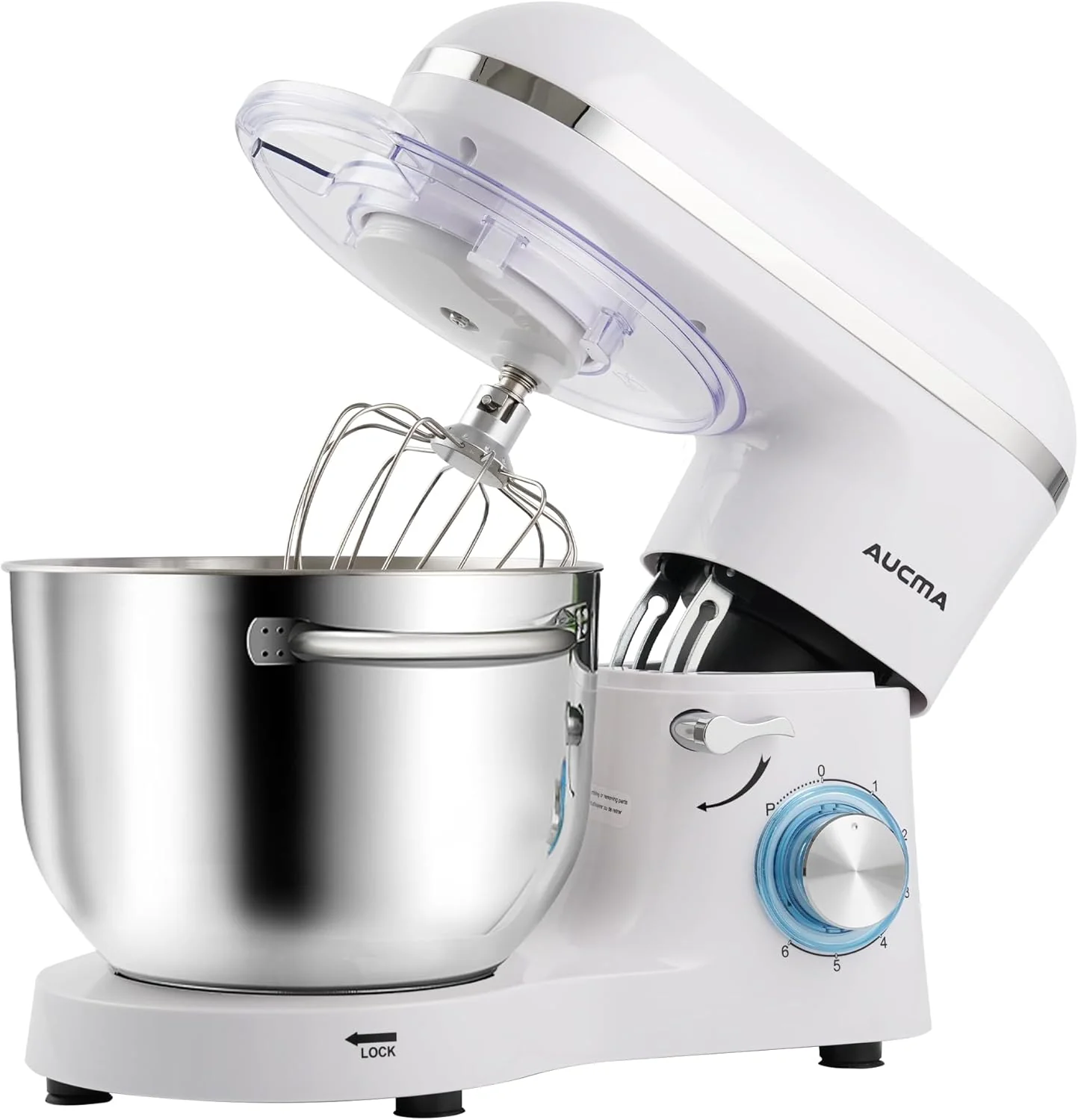 Aucma Stand Mixer,6.5-QT 660W 6-Speed Tilt-Head Food Mixer, Kitchen Electric Mixer with Dough Hook