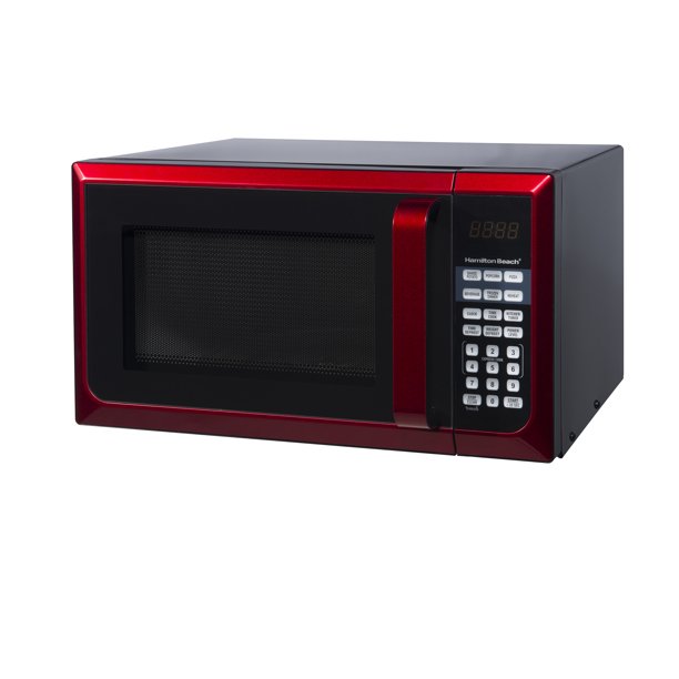 2025 Beach Stainless Steel 0.9 Cu. ft. Red Microwave Oven, Red Stainless Steel