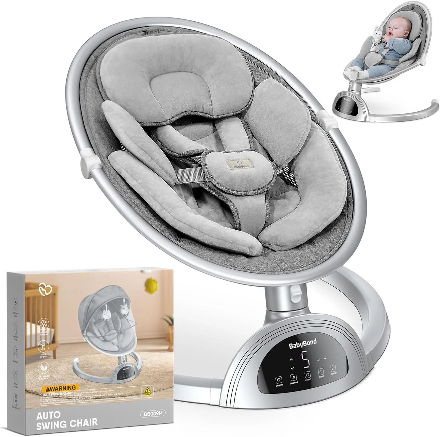 Baby Swings for Infants Bluetooth Infant Swing with Music Speaker