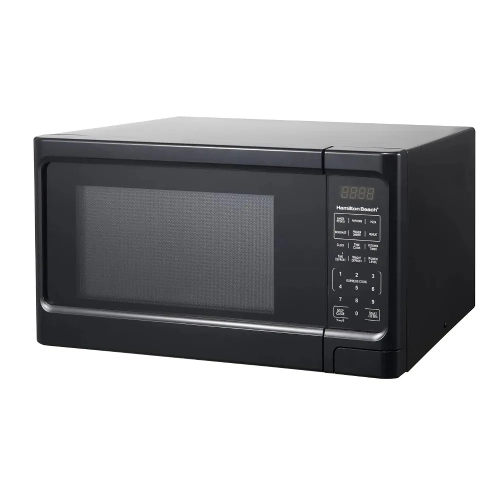 1.1 Cu. Ft. Sleek Black Digital Microwave - Effortless Touchpad Controls.