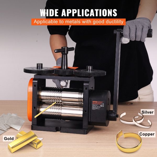 Rolling Mill Jewelry Machine 3-in-1 Multi-Function 57mm Max Width New