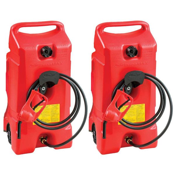 2025 14 Gallon Portable Gas Fuel Tank with Pump, 2 Pack, Red