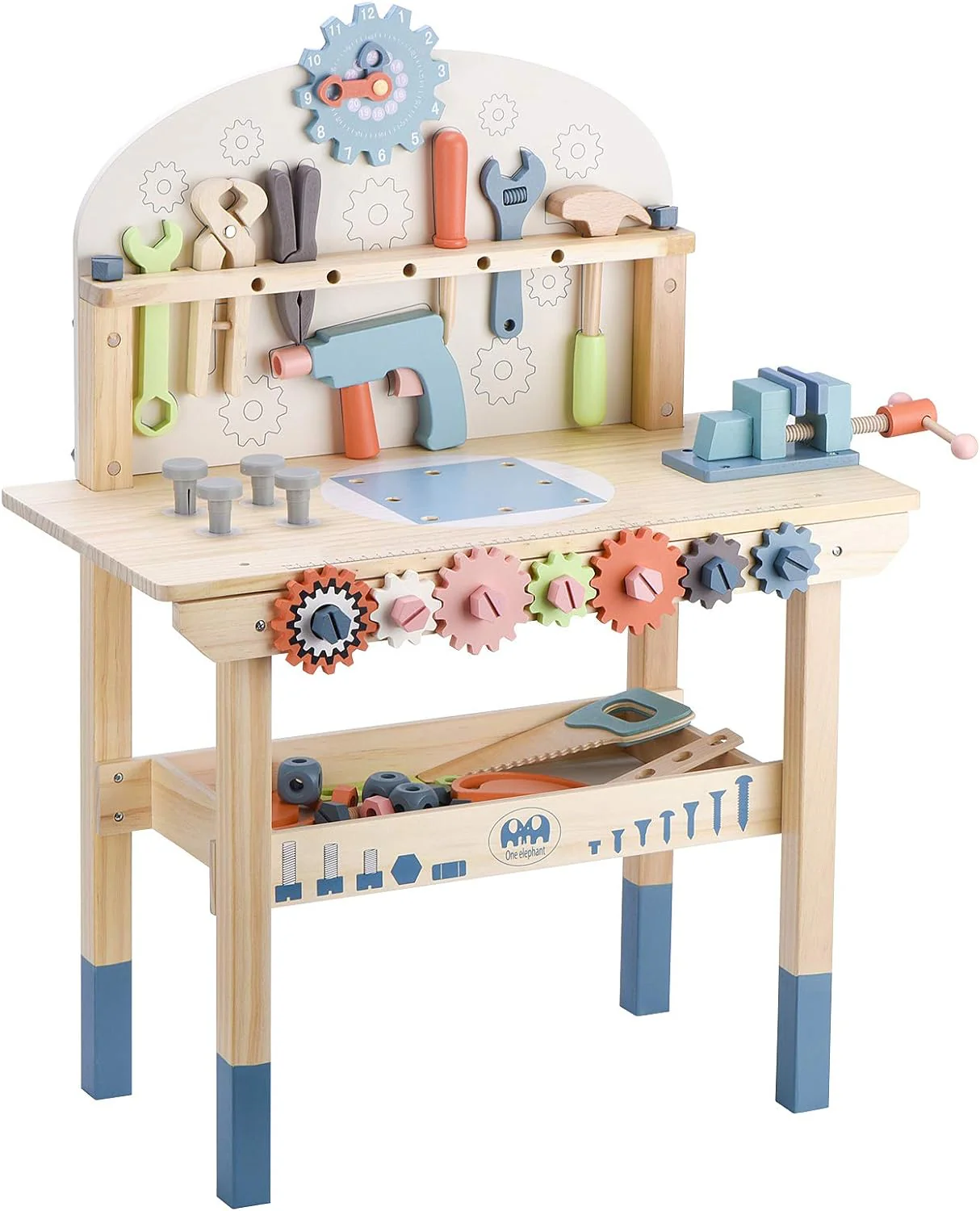 2025 2025 Children's tool table toys game workbench wooden tool table workshop workbench with tool set wooden construction workbench toys