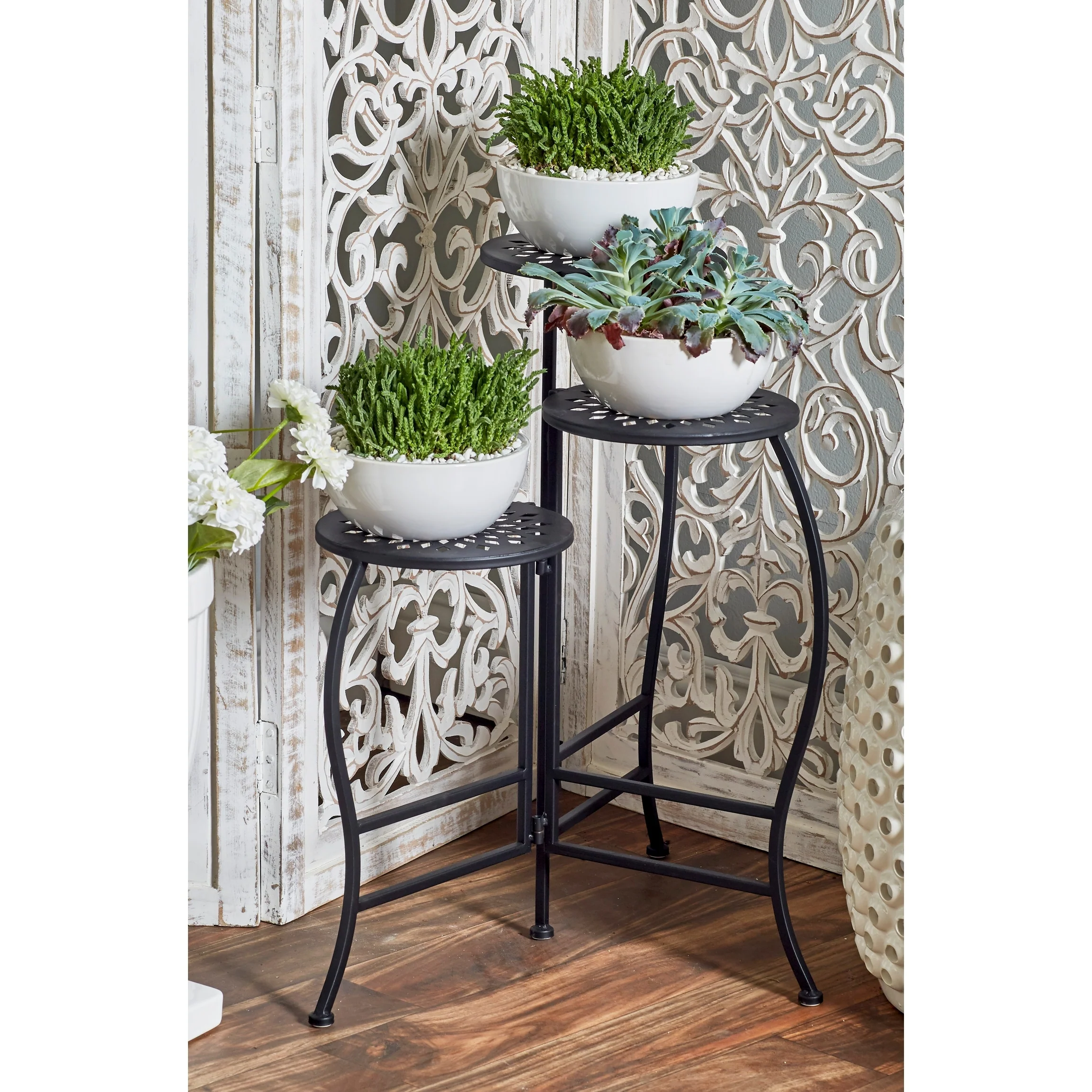 Metal Indoor Outdoor 3 Tier Floral Plantstand