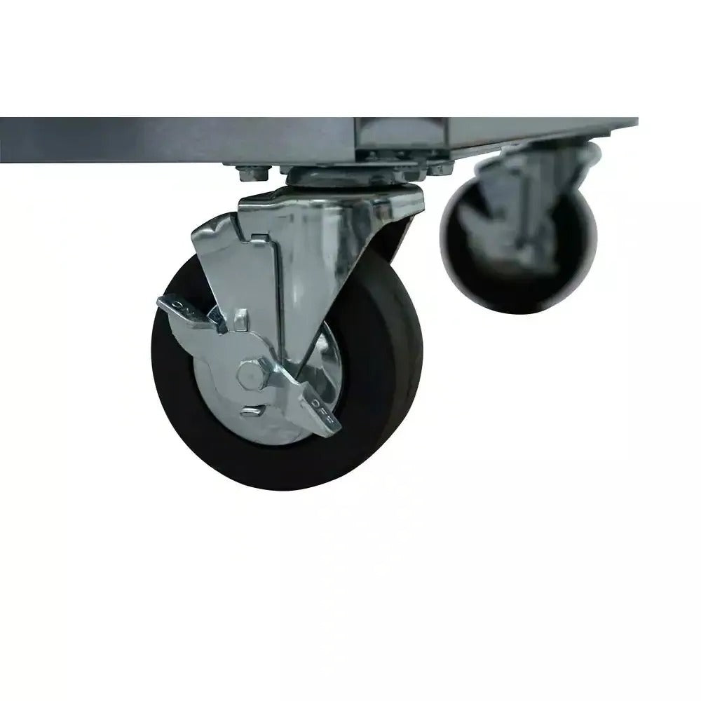 2025 72 in 18-Drawer 24 in. D Mobile Workbench with Solid Wood Top Stainless Steel