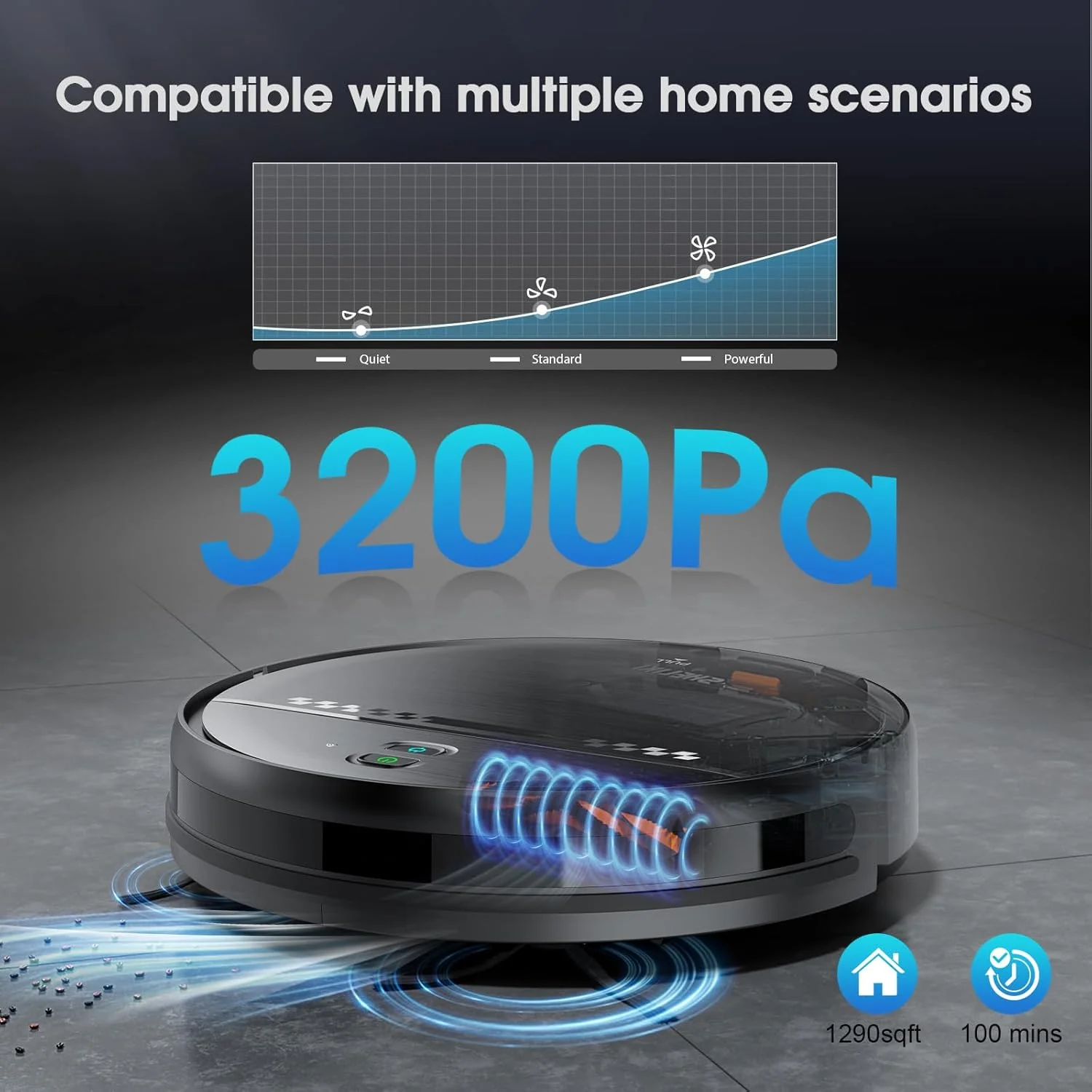 SHELIKI Robot Vacuum and Mop 2-in-1 with Strong Suction