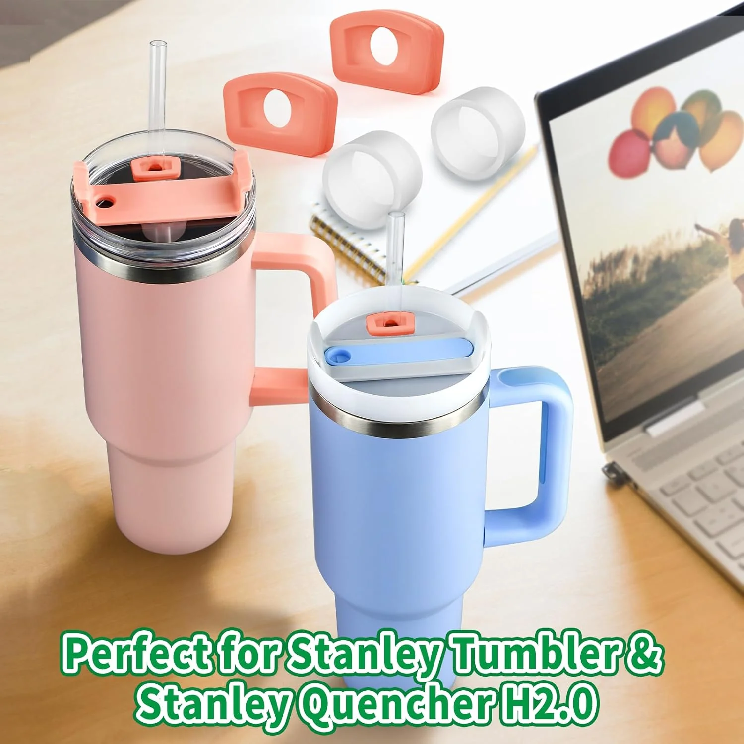 2025 2025 40 oz 30 oz tumbler with handle and anti-spill stopper