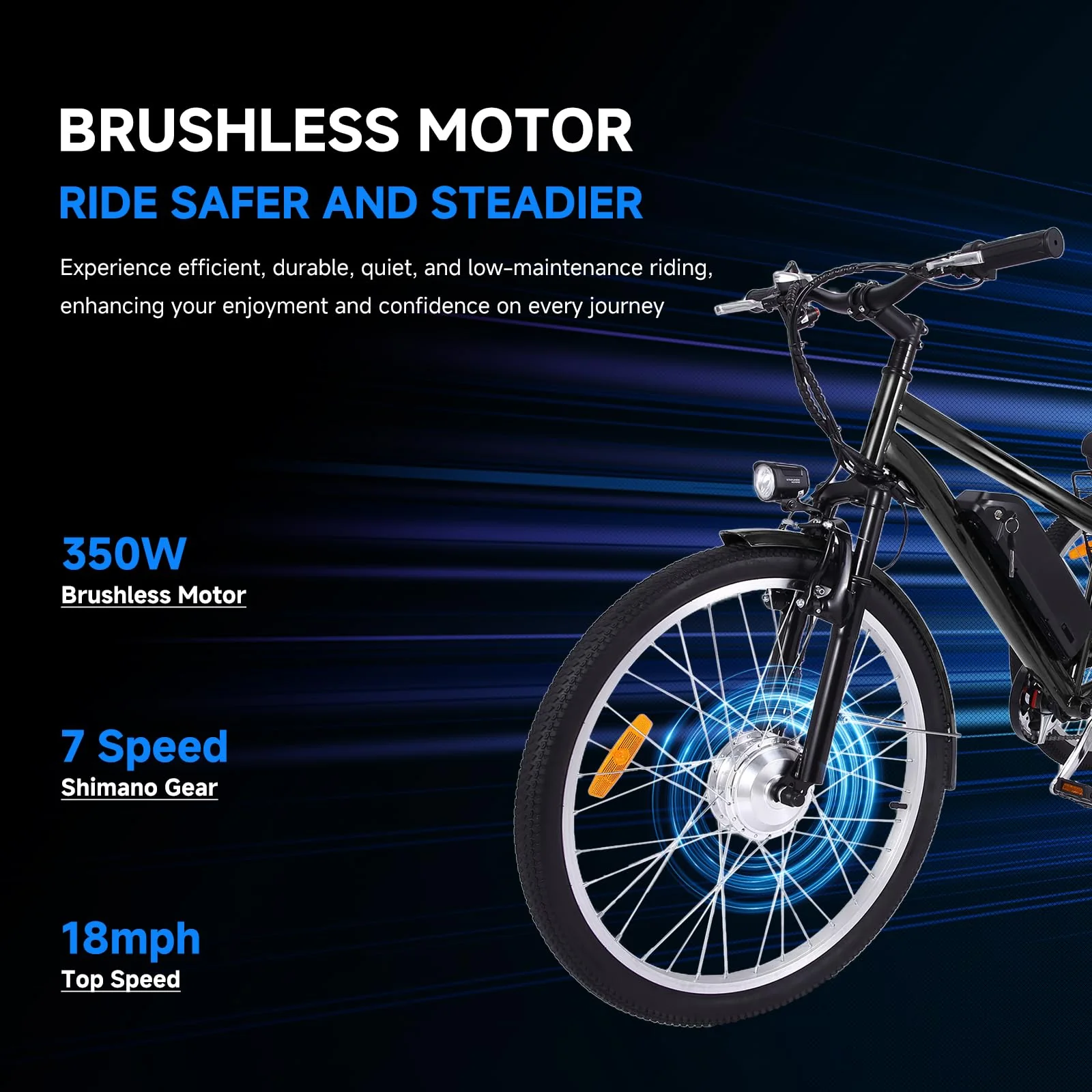 26 Inch Adult 3 Wheel Electric Tricycle with Basket, Fat Tires,7 Speeds,350W Powerful Motor, 36V 10Ah Removable Battery – Dark Gray