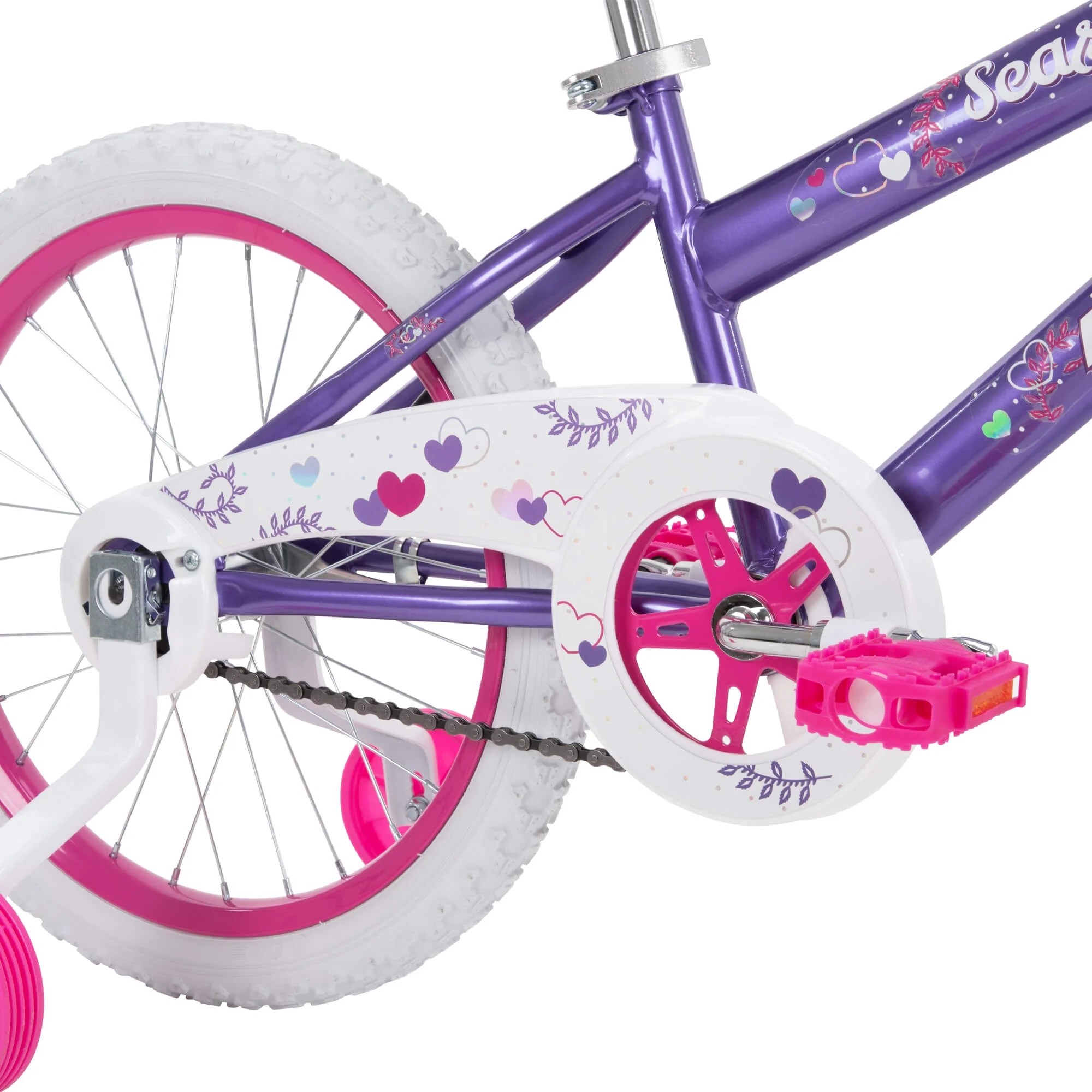 Huffy 18′′ Sea Star Kids’ Bike, Fits Riders 3’5′′ – 4’1′′, Purple, Child, Girl’s