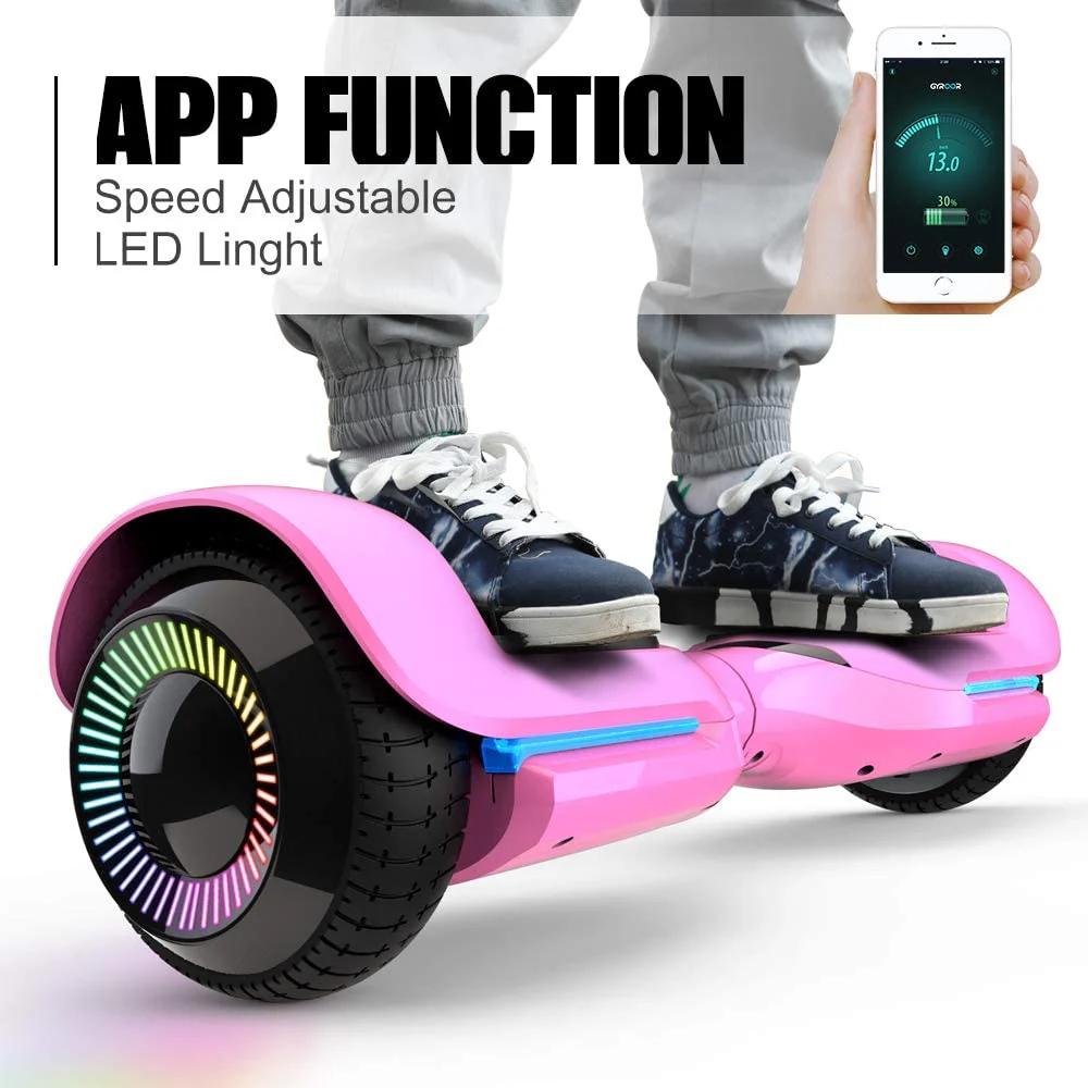 6.5 Inch with Flashed Wheel Smart Self Balanceing Scooter with Music Speaker App-Enabled Hoverboard.