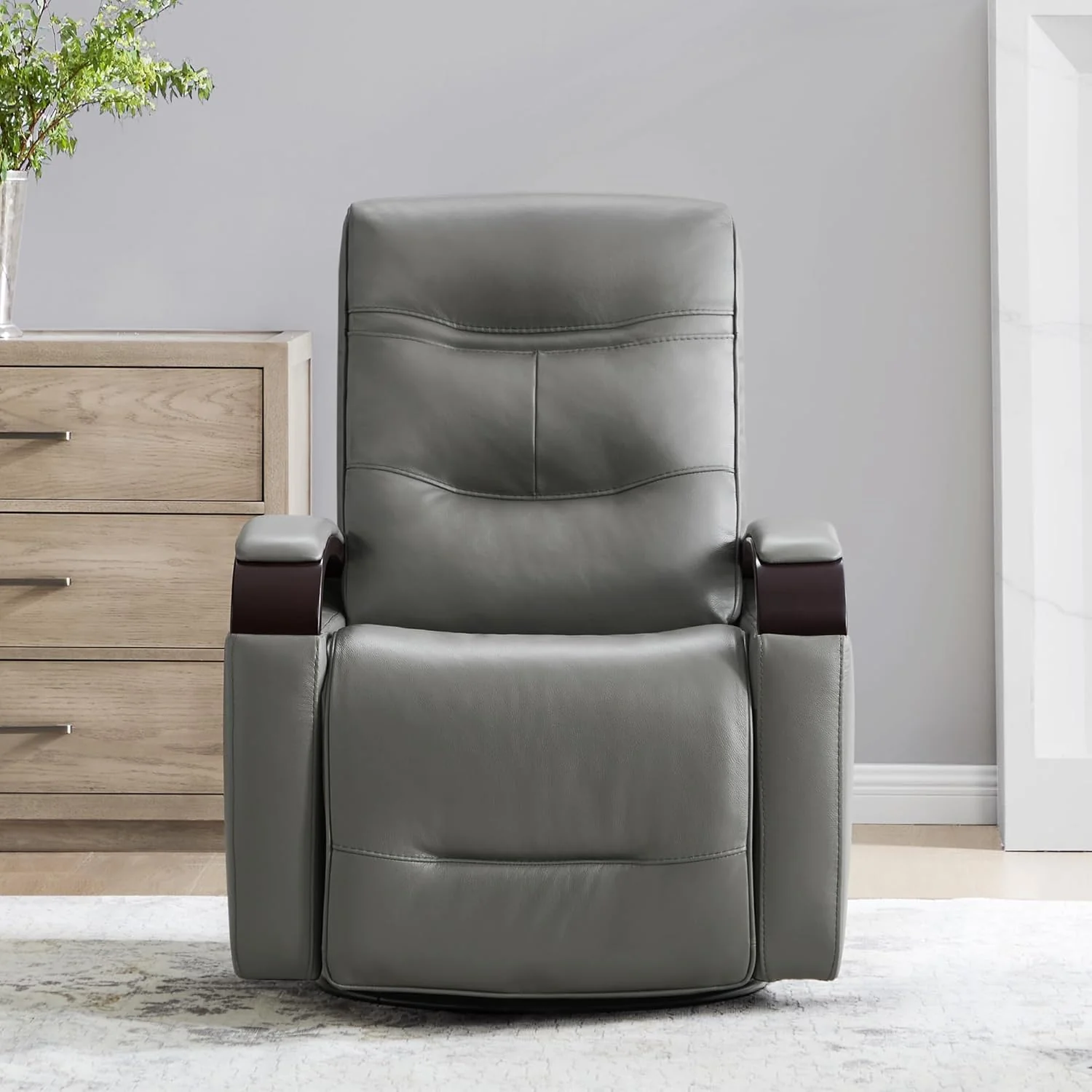 Genuine Leather Power Swivel Glider Rocker Recliner