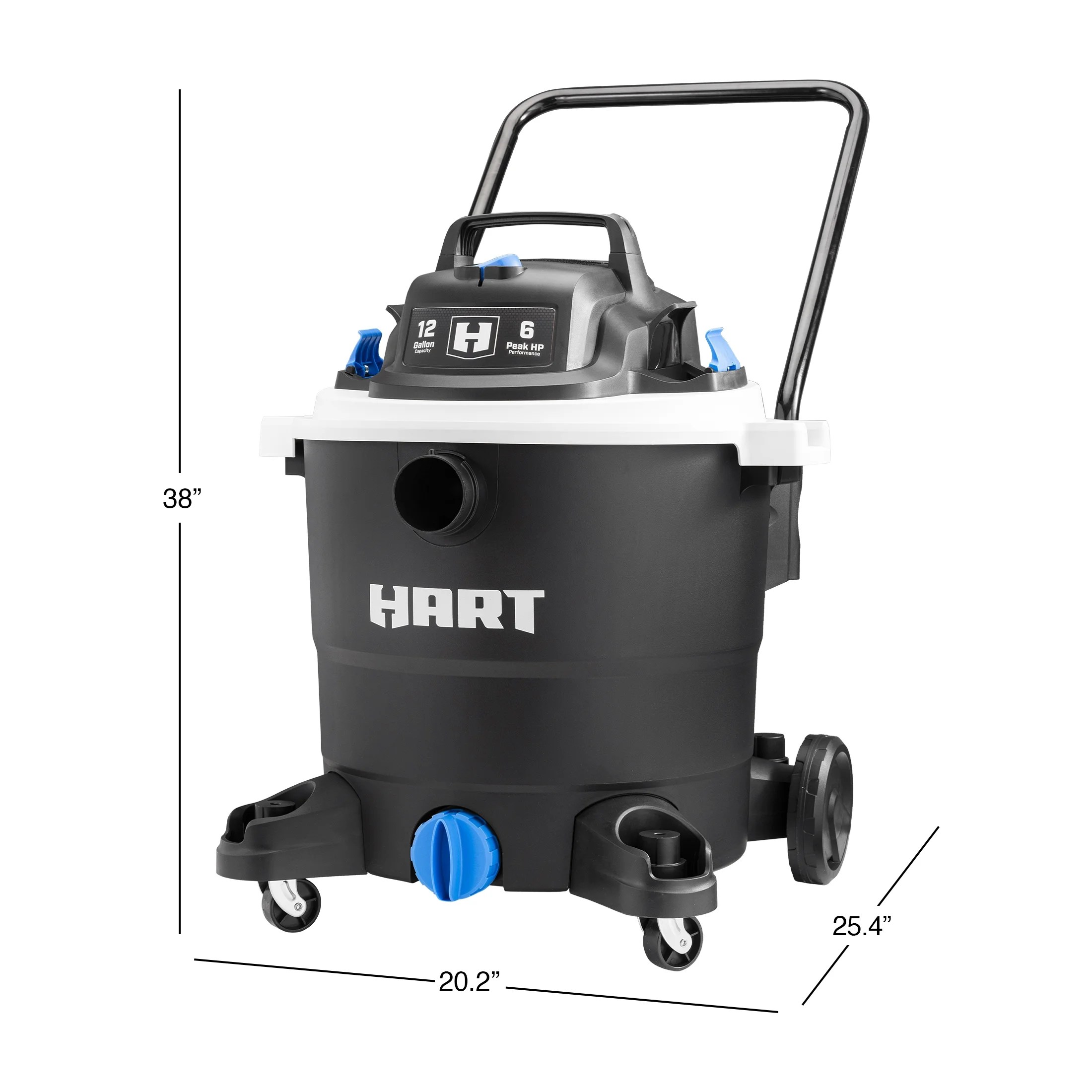 HART 12 Gallon 6 Peak HP Wet/Dry Vacuum, VOC1212PW 3701