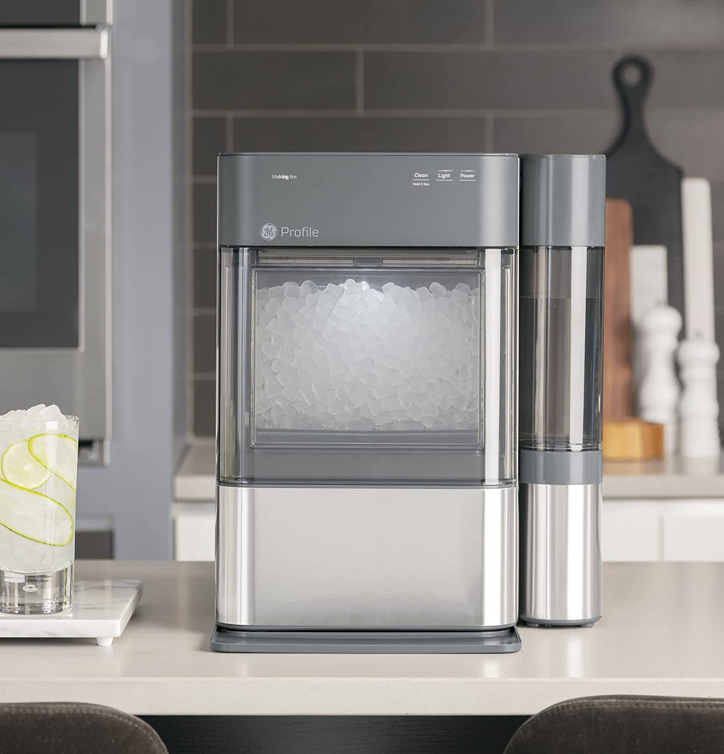 Profile Opal 2.0 | Countertop Nugget Ice Maker | Ice Machine with WiFi Connectivity | Smart Home Kitchen Essentials | Black Stainless