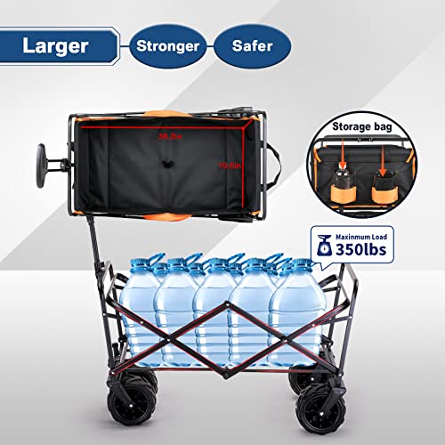 2025 Heavy Duty 350 lb Capacity Foldable Wagon with Large Wheels