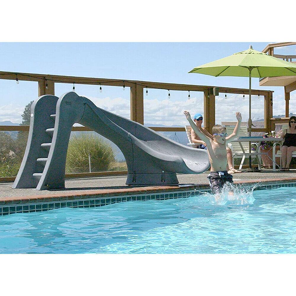 2025 S.R. Smith 698-209-58124 Cyclone Right Curve Swimming Pool Slide, Gray Granite