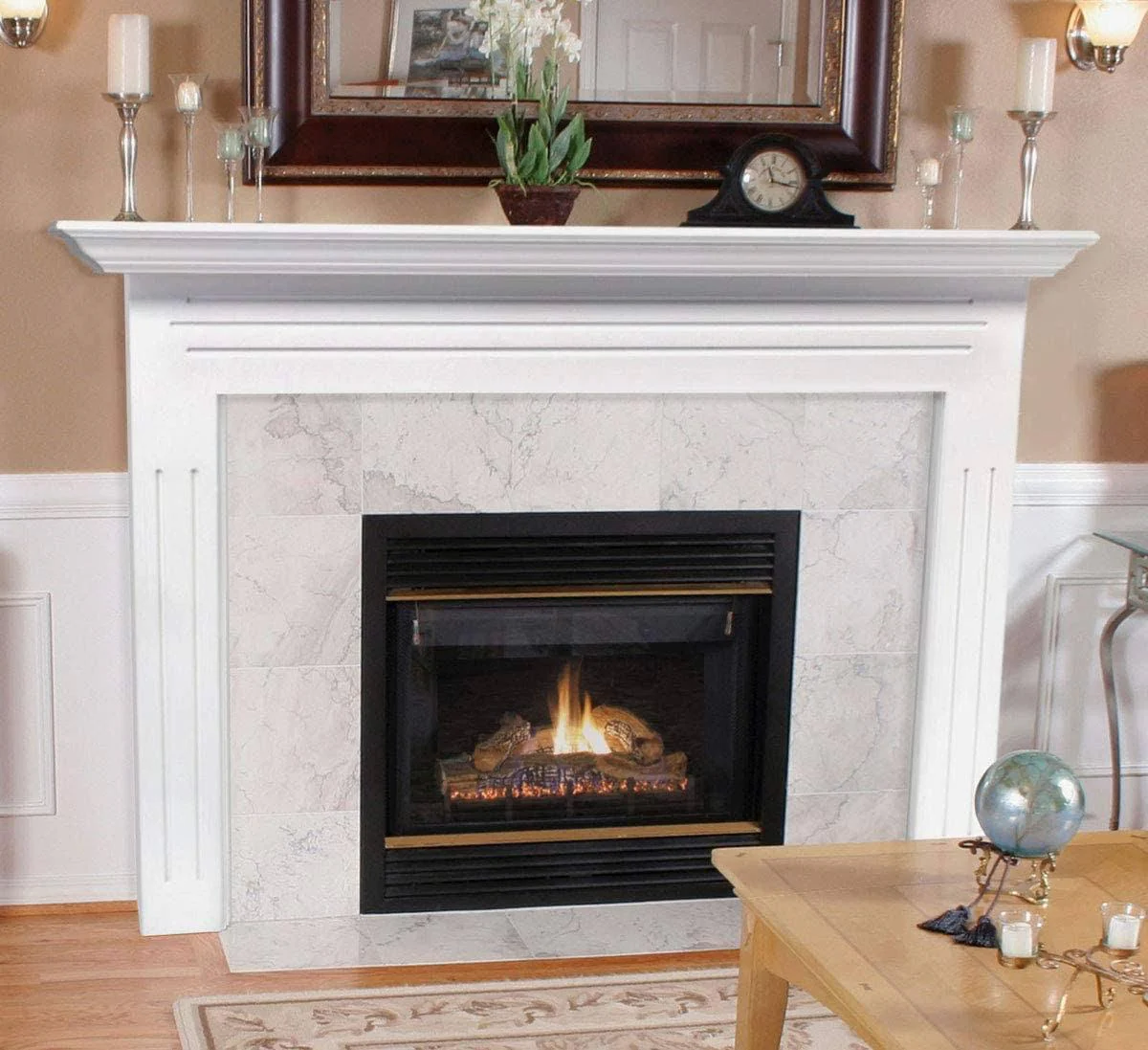 510-48 Newport 48-Inch Fireplace Mantel Surround with Medium White
