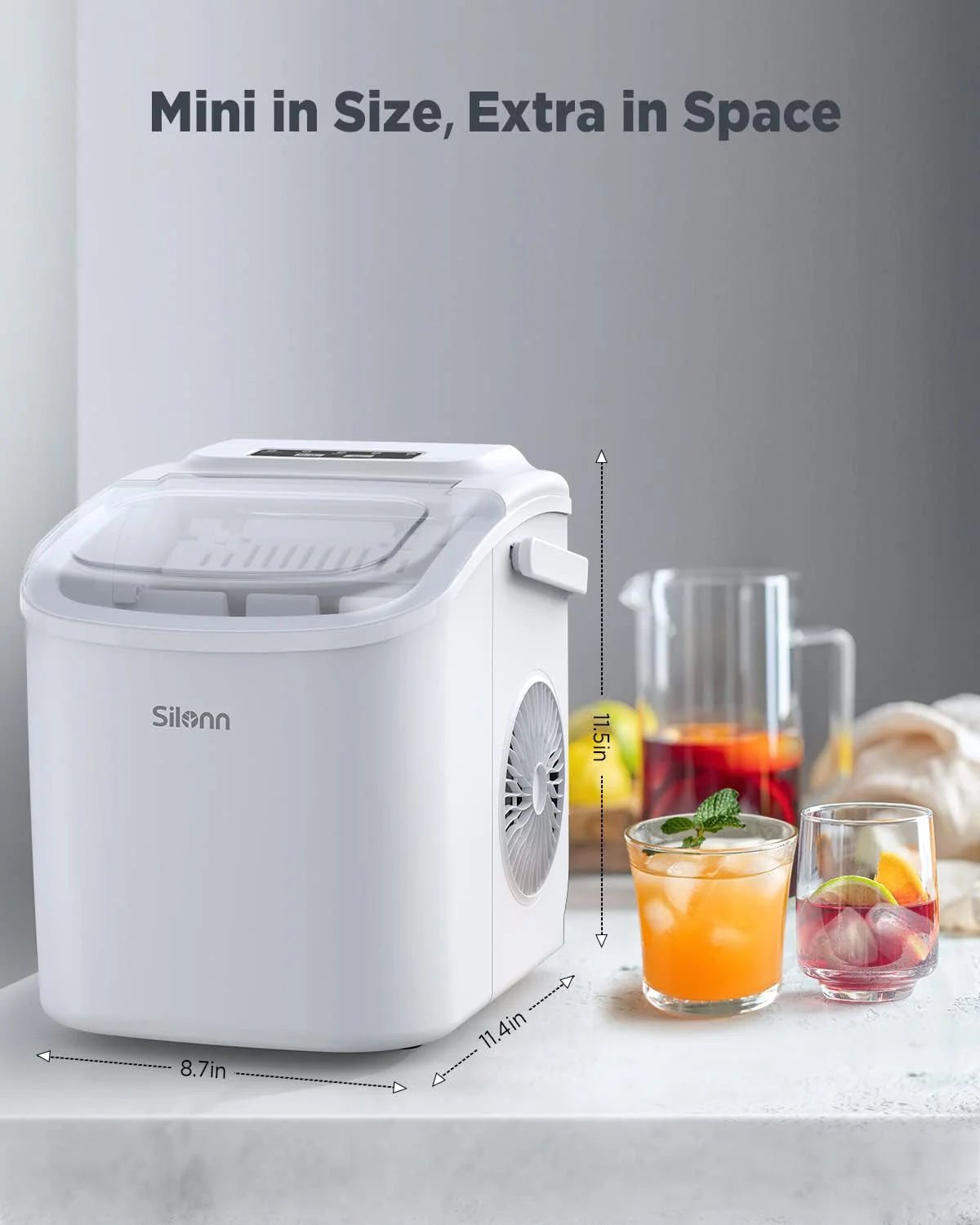 Nugget Ice Maker Countertop Pebble Ice Maker with Soft Chewable Ice