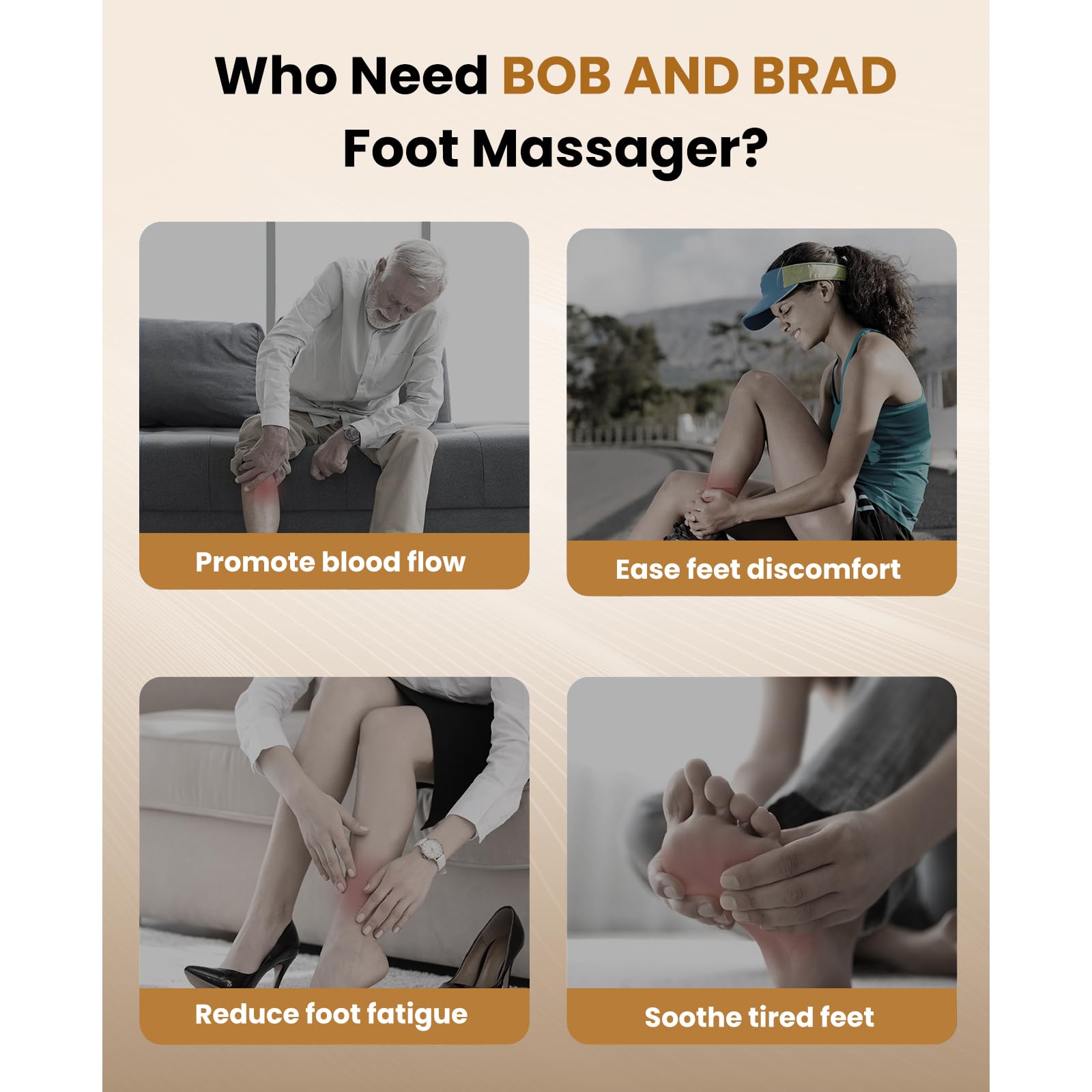 BOB AND BRAD Foot Massager Machine with Heat and Remote