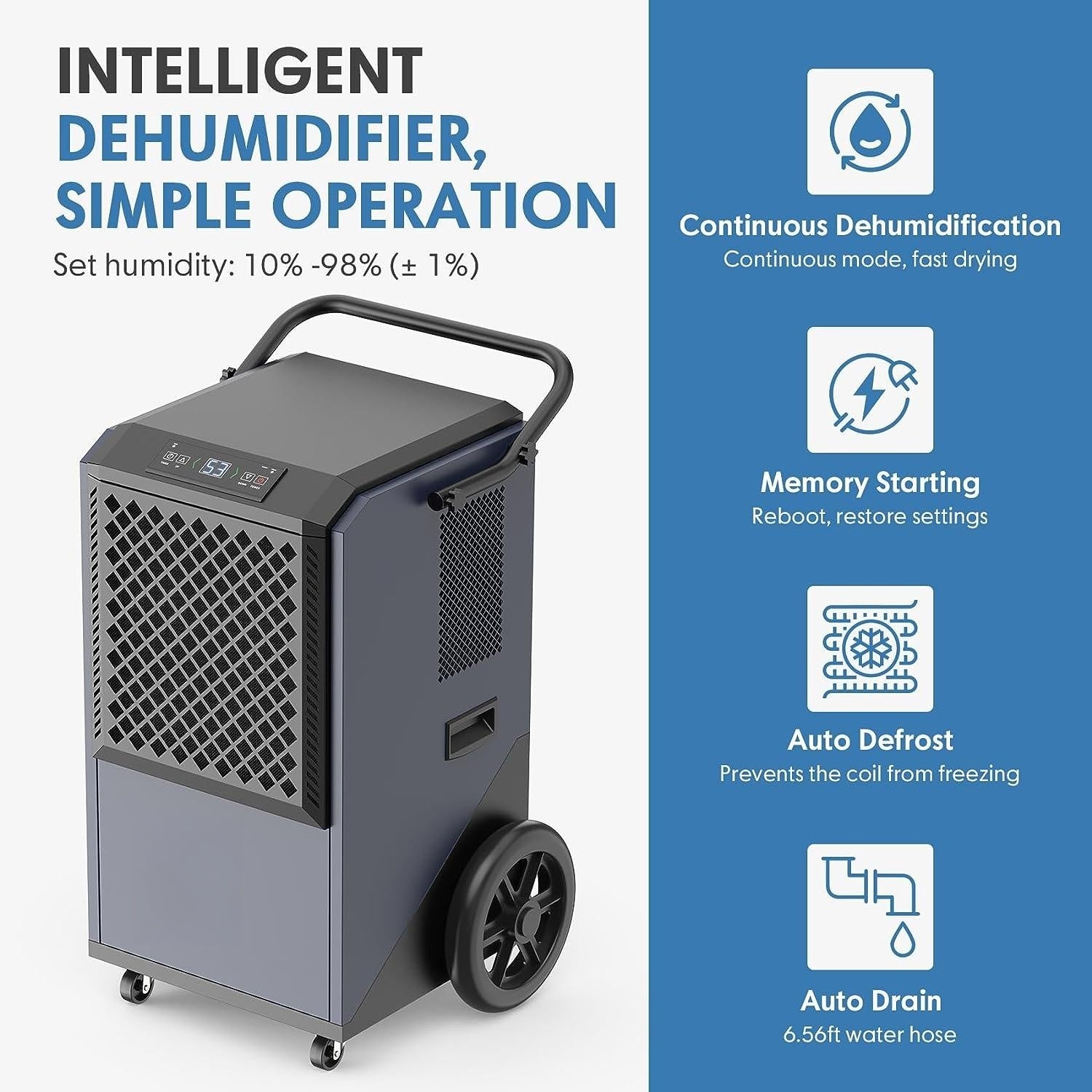 305 Pint Commercial Dehumidifier – 38 Gallon/Day Capacity for Industrial Use
