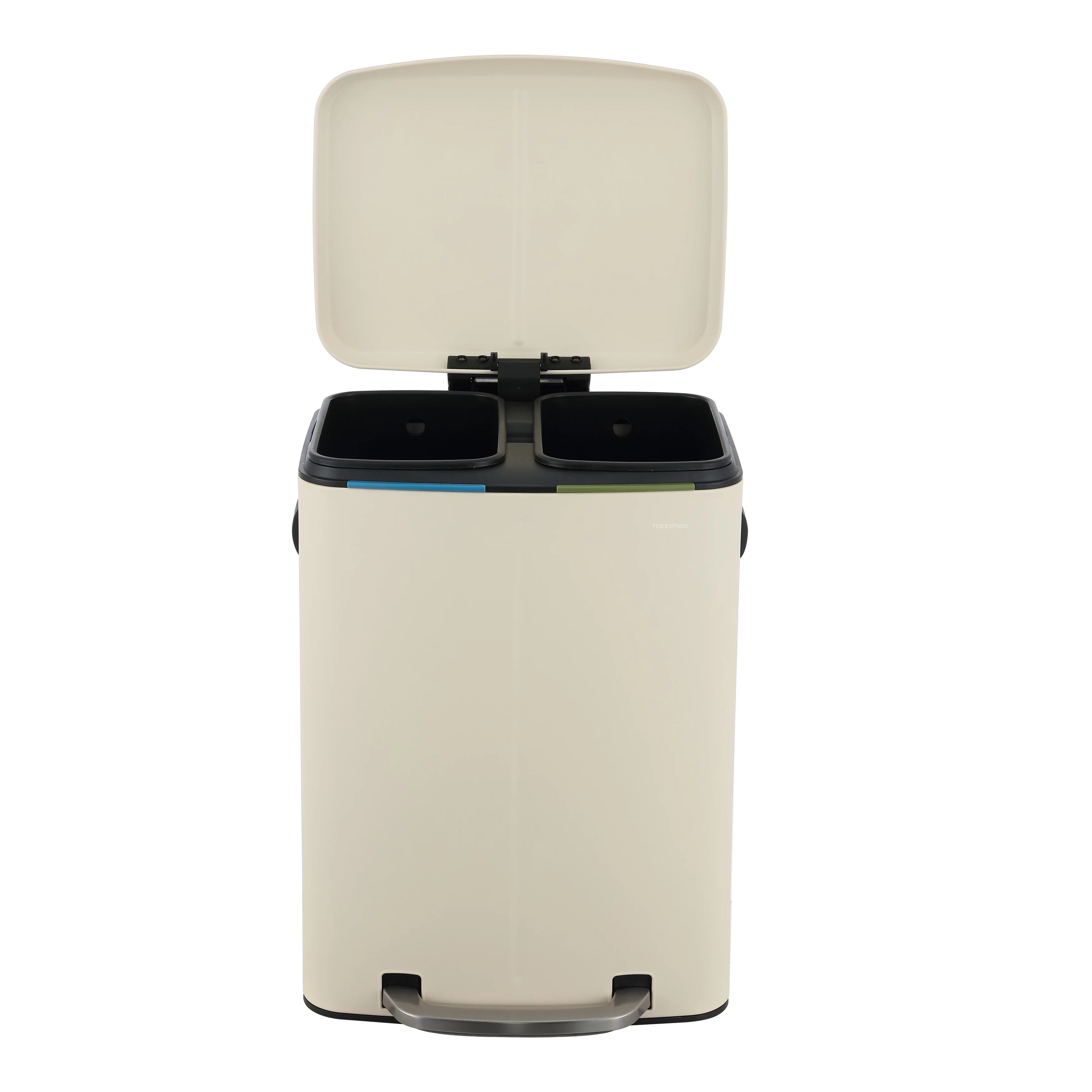 happimess 10.6-Gallon Double Bucket Trash Can with Soft Close Lid