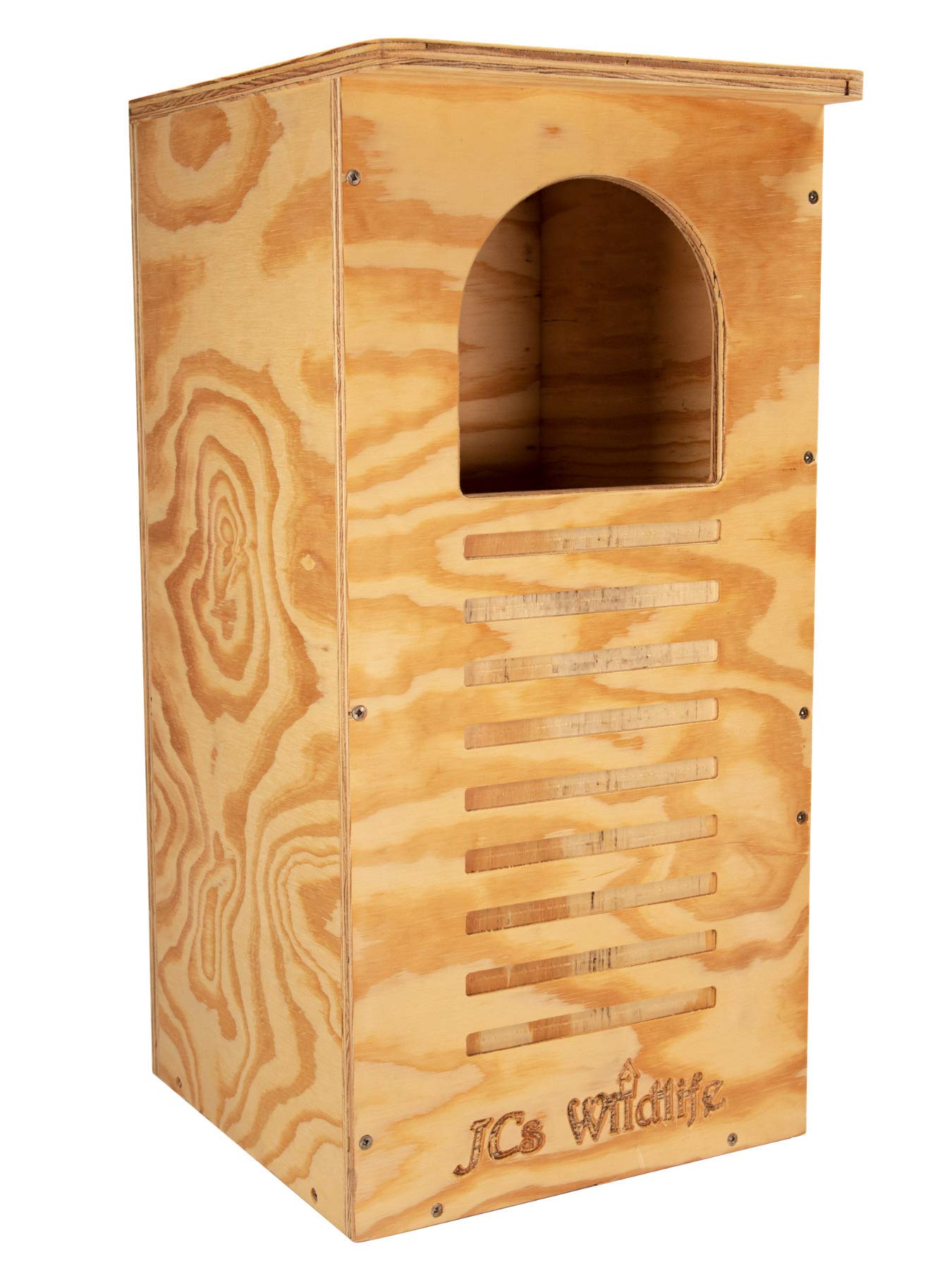 2025 Wildlife Barred Owl Nesting Box - Treated Exterior Grade Plywood - Mounting Hardware and Pine Shavings Included - Dedicated Clean Out Door for Easy Cleaning