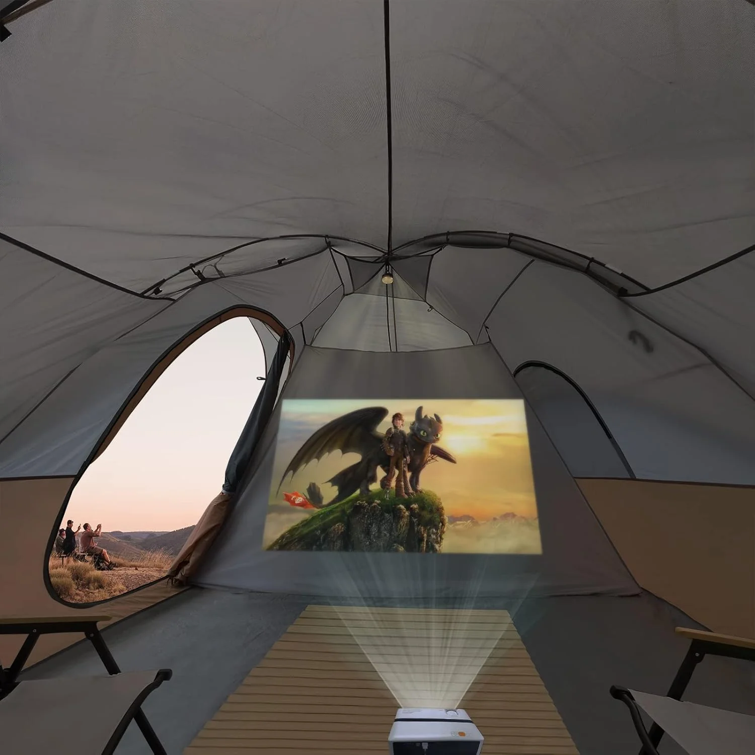 Camping Tent 10-Person-Family Tents, Parties, Music Festival Tent, Big, Easy Up, 5 Large Mesh Windows, Double Layer, 2 Room, Waterproof, Weather Resistant, 18ft x 9ft x78in