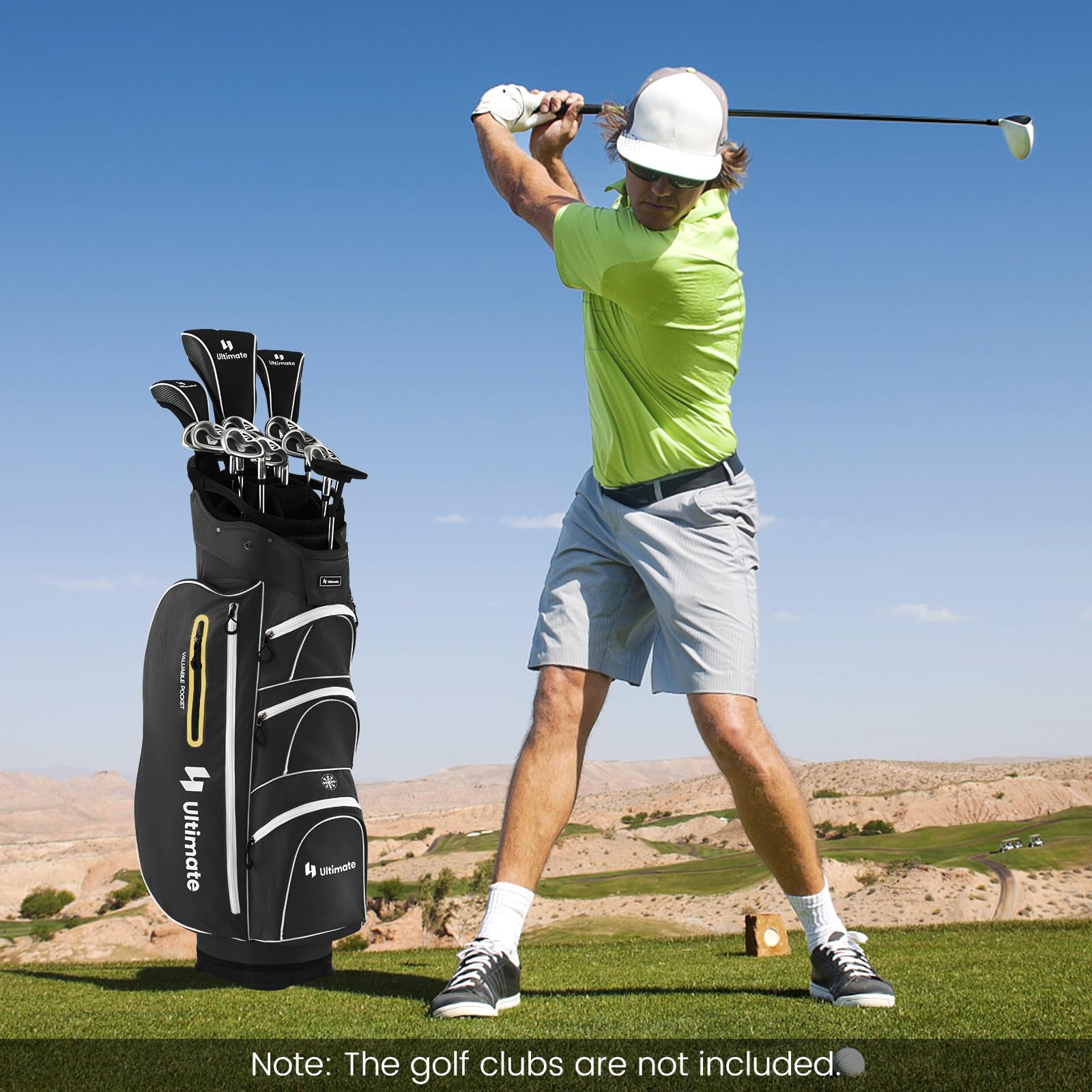 2025 Golf Cart Bag with 15-Way Top Dividers