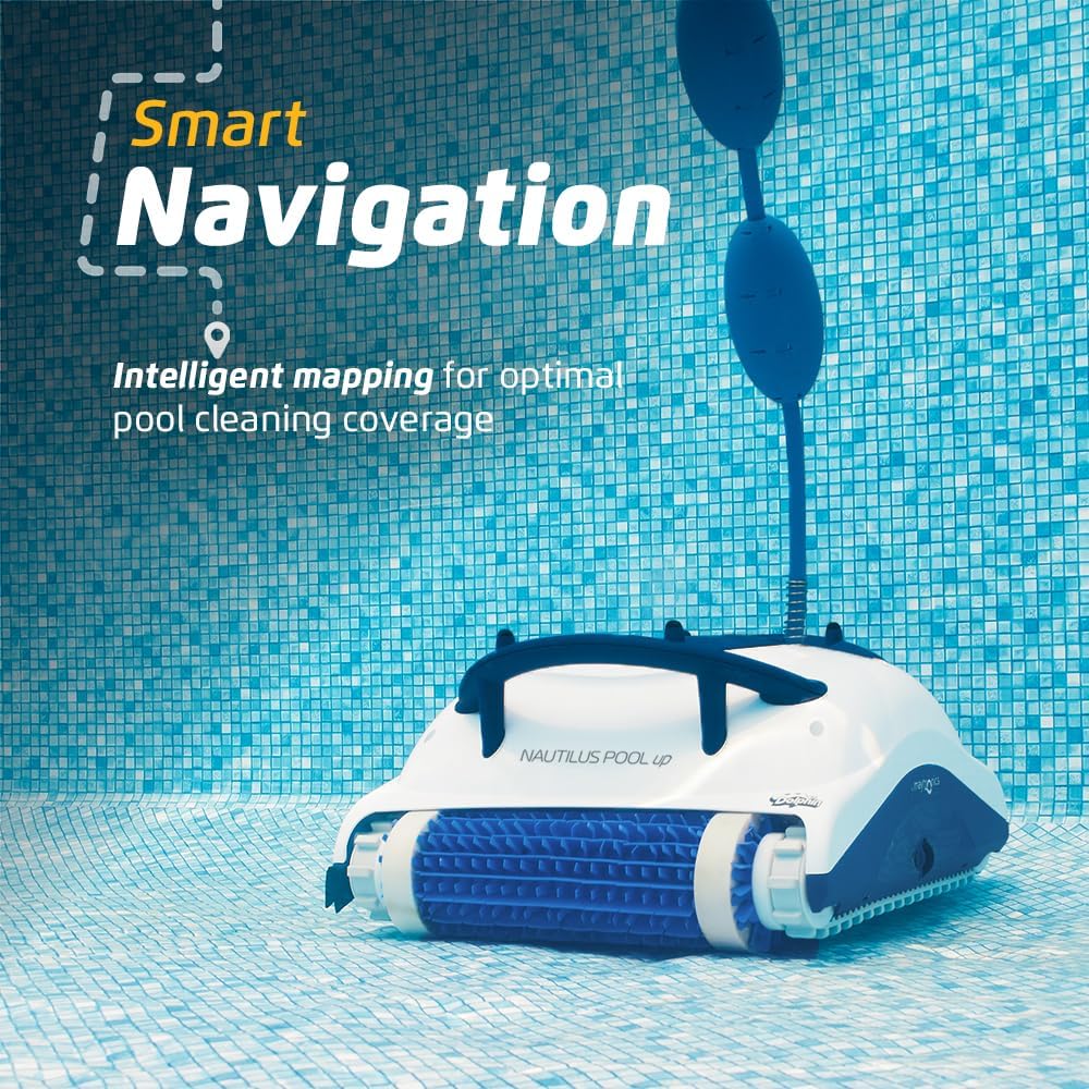 Dolphin Nautilus CC Plus Wi-Fi Automatic Robotic Pool Vacuum Cleaner, Always Cleaning, Never Charging, with Wall Climbing Scrubber Brush, Ideal for In-Ground Pools up to 50 FT in Length