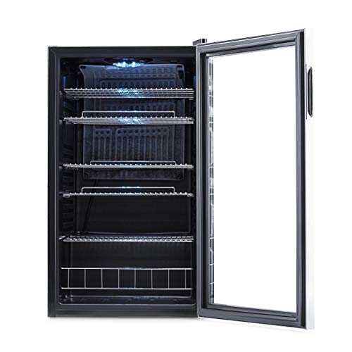 NewAir Beverage Refrigerator Cooler | 126 Cans Free Standing with Right Hinge Glass Door