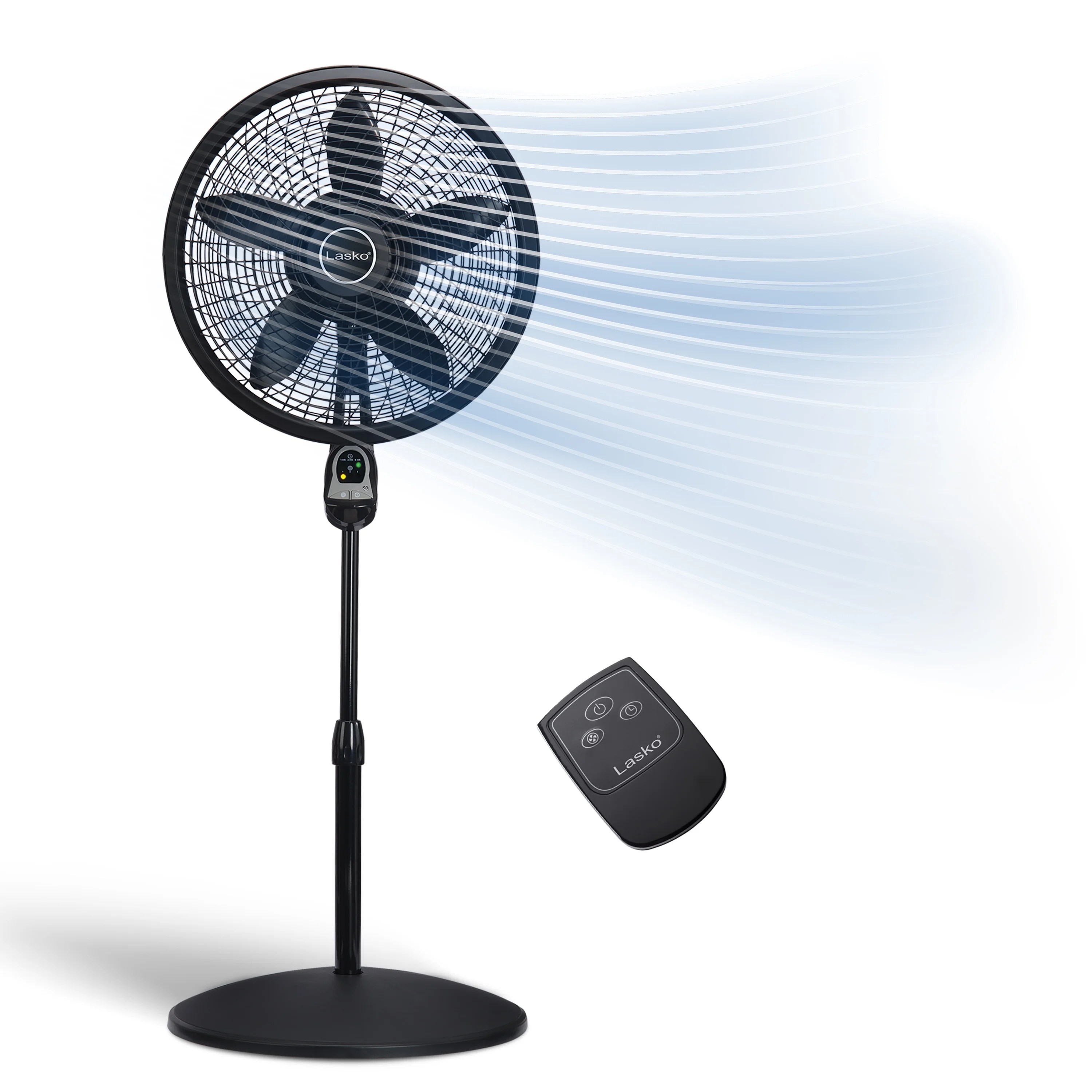 Lasko 18′′ Pedestal Fan w/ Remote PLUS Lasko 12′′ Desk Fan