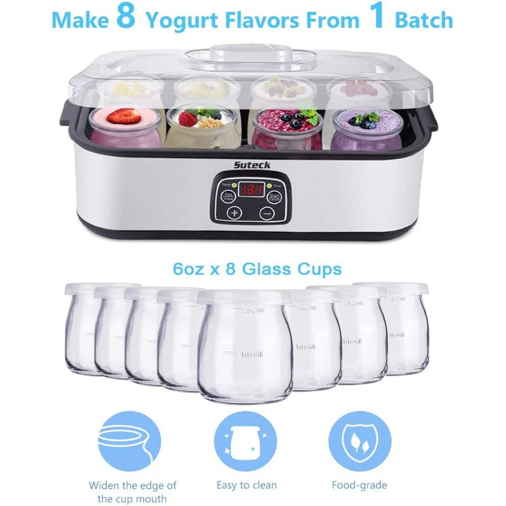 Yogurt Maker Automatic Silver Yogurt Maker Machine Automatic Digital Temperature Control