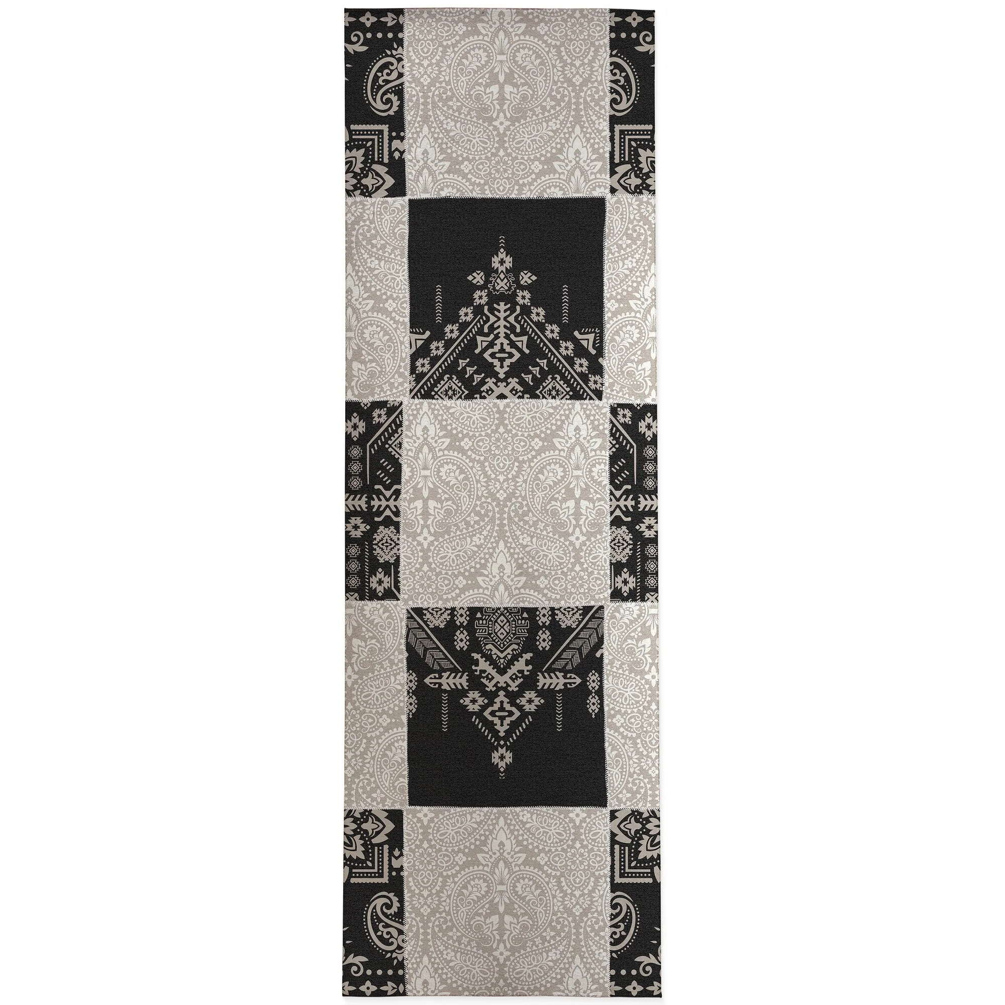 CHECKER PATCH CHARCOAL Kitchen Mat By Kavka Designs