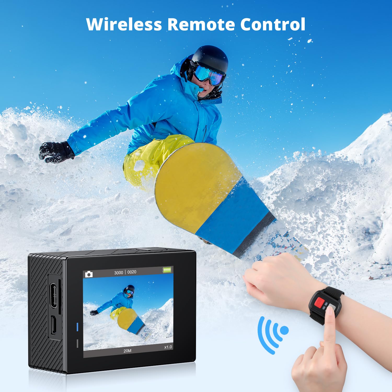 AKASO Brave 4 Action Camera 4K 30fps with 64GB MicroSD U3 Card