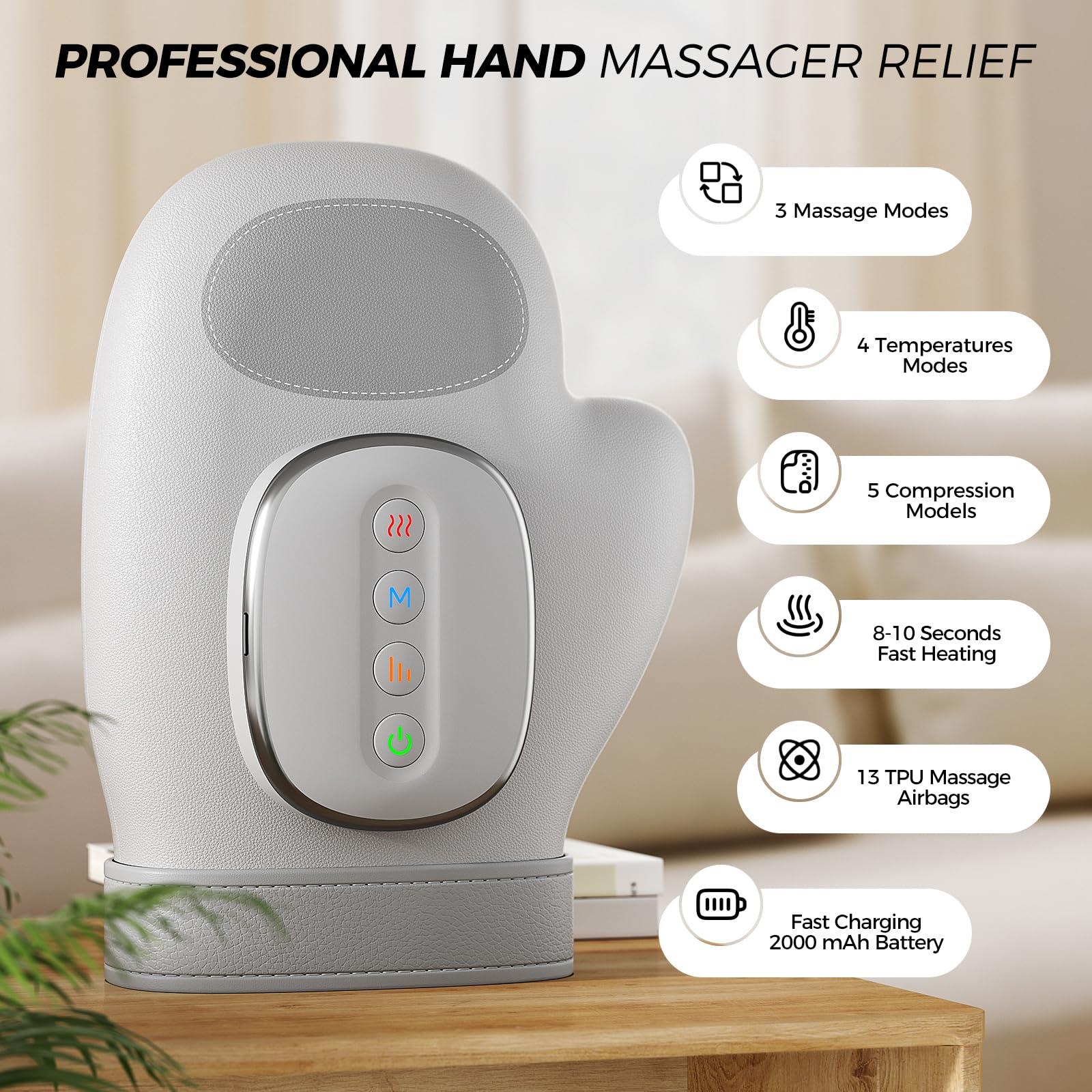 WUX Hand Massager with Heat Compression Relief