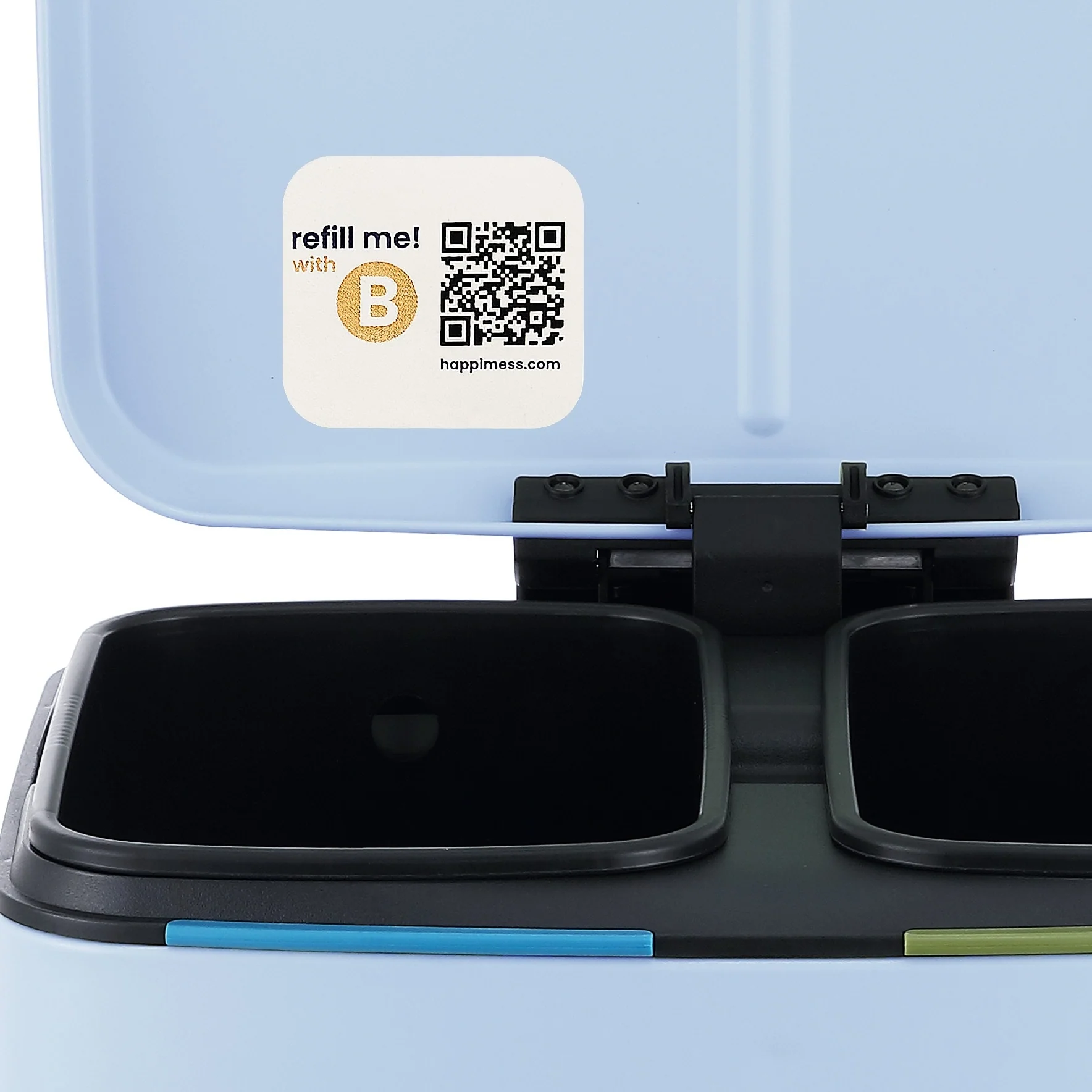 happimess 10.6-Gallon Double Bucket Trash Can with Soft Close Lid