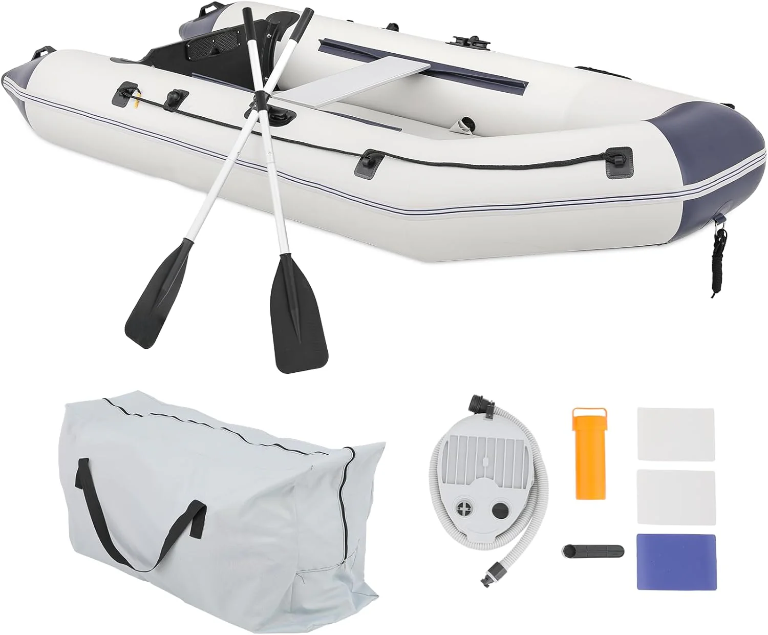 Person Inflatable Boat(Oars Included), Inflatable Raft for Water Sports Quick Inflation & Deflation