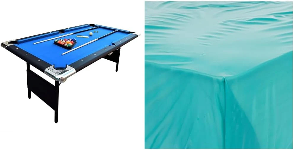 6 Ft Portable Pool Table, Adults Folding Billiards Tables for Game Room with Easy Foldable Storage, Includes Full Set of Billiard Balls, Cues, Chalk & Brush