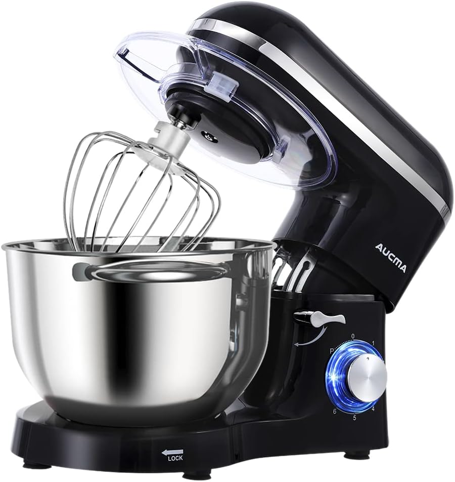 Aucma Stand Mixer, 6.5-QT 660W 6-Speed Tilt-Head Food Mixer, Kitchen Electric Mixer