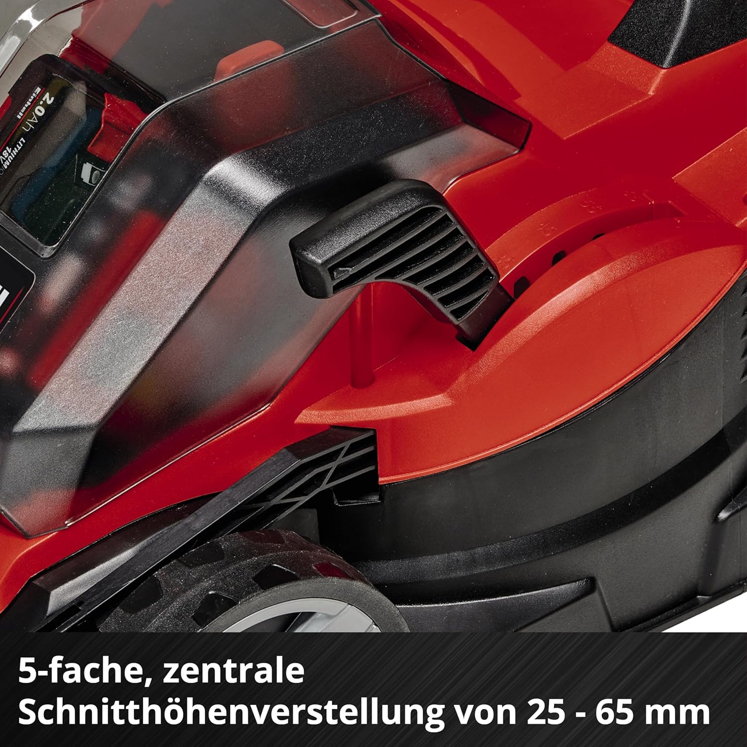Einhell Akku-Rasenmher GE-CM 36/33 Li Kit Power X-Change (36 V, 33cm Schnittbreite, bis 250 m, 30L Fangkorb, 25-65 mm Schnitthhe, inkl. 2x 2,5 Ah Akkus + 2x Ladegerte)