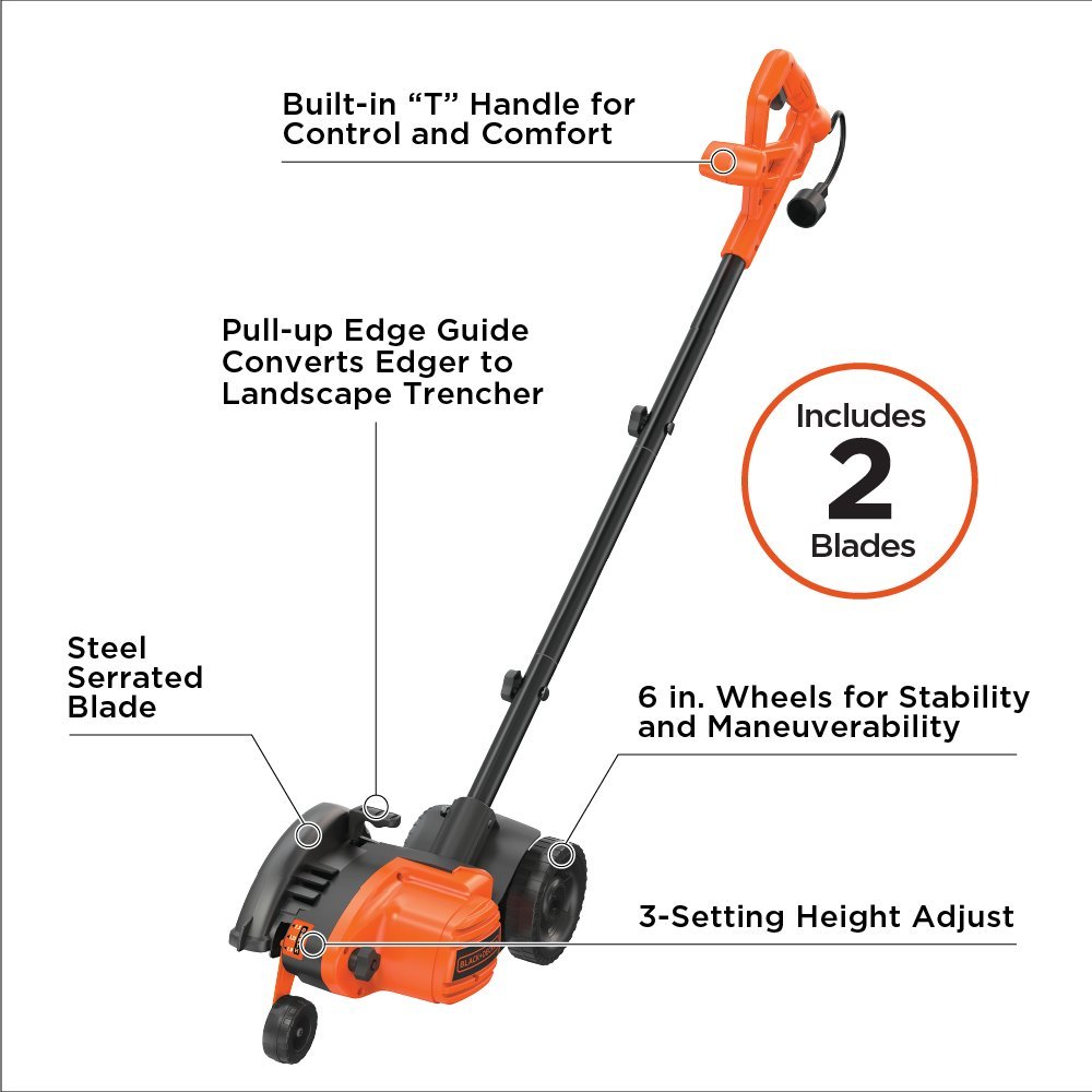 BLACK+DECKER 12 Amp 2-in-1 Landscape Edger and Trencher
