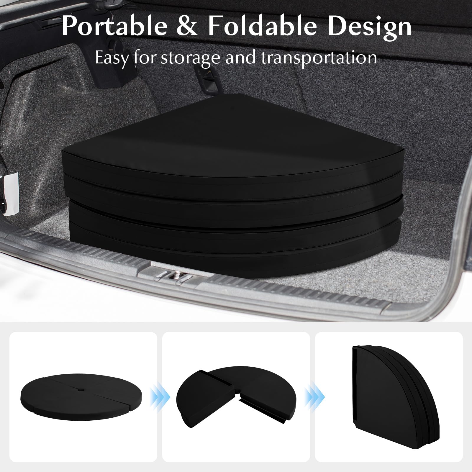 Pole Dance Crash Mat, Round Portable Yoga Mat with EPE Foam, Safety Dancing Cushion Specialized Fall Safety Padding