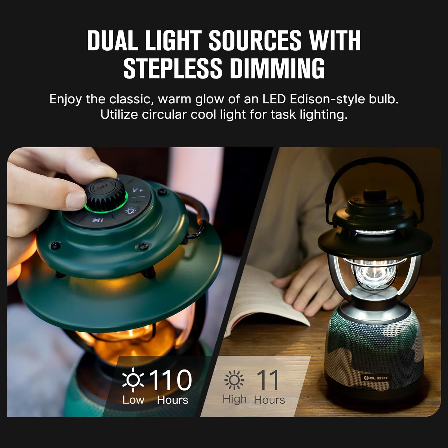 2025 Rechargeable Camping Lantern Lamp with Bluetooth Speakers Camouflage Bundle Olantern Music Rechargeable Camping Lantern Lamp with Bluetooth Speakers Black
