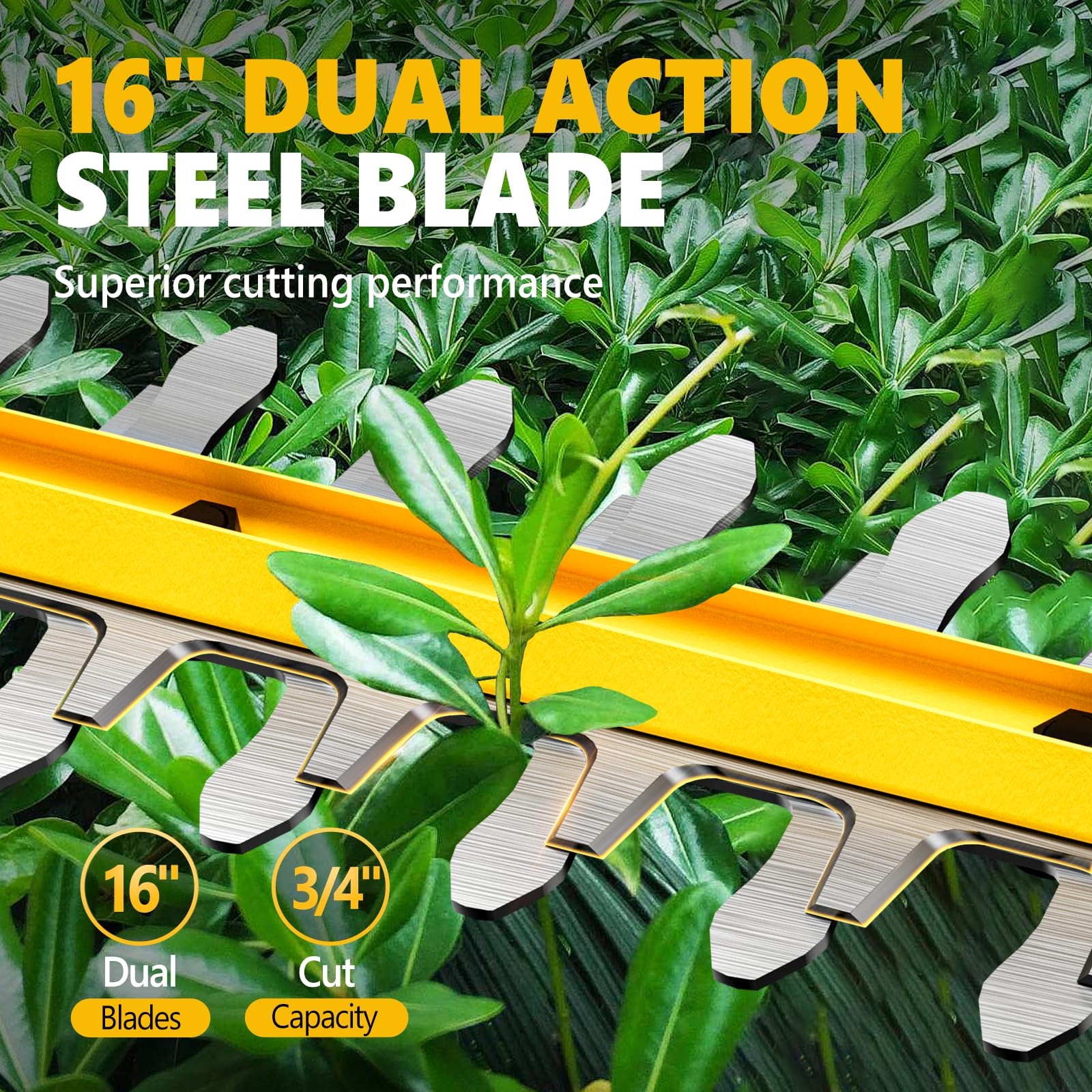 Alloyman 20V MAX Pole Hedge Trimmer with 2 Packs 2.0Ah Batteries & Charger